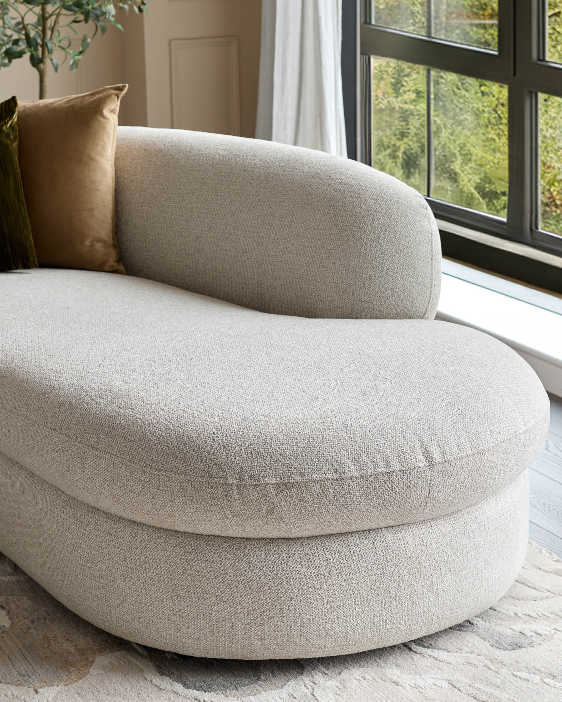 Ottilie natural fabric right hand corner chaise sofa