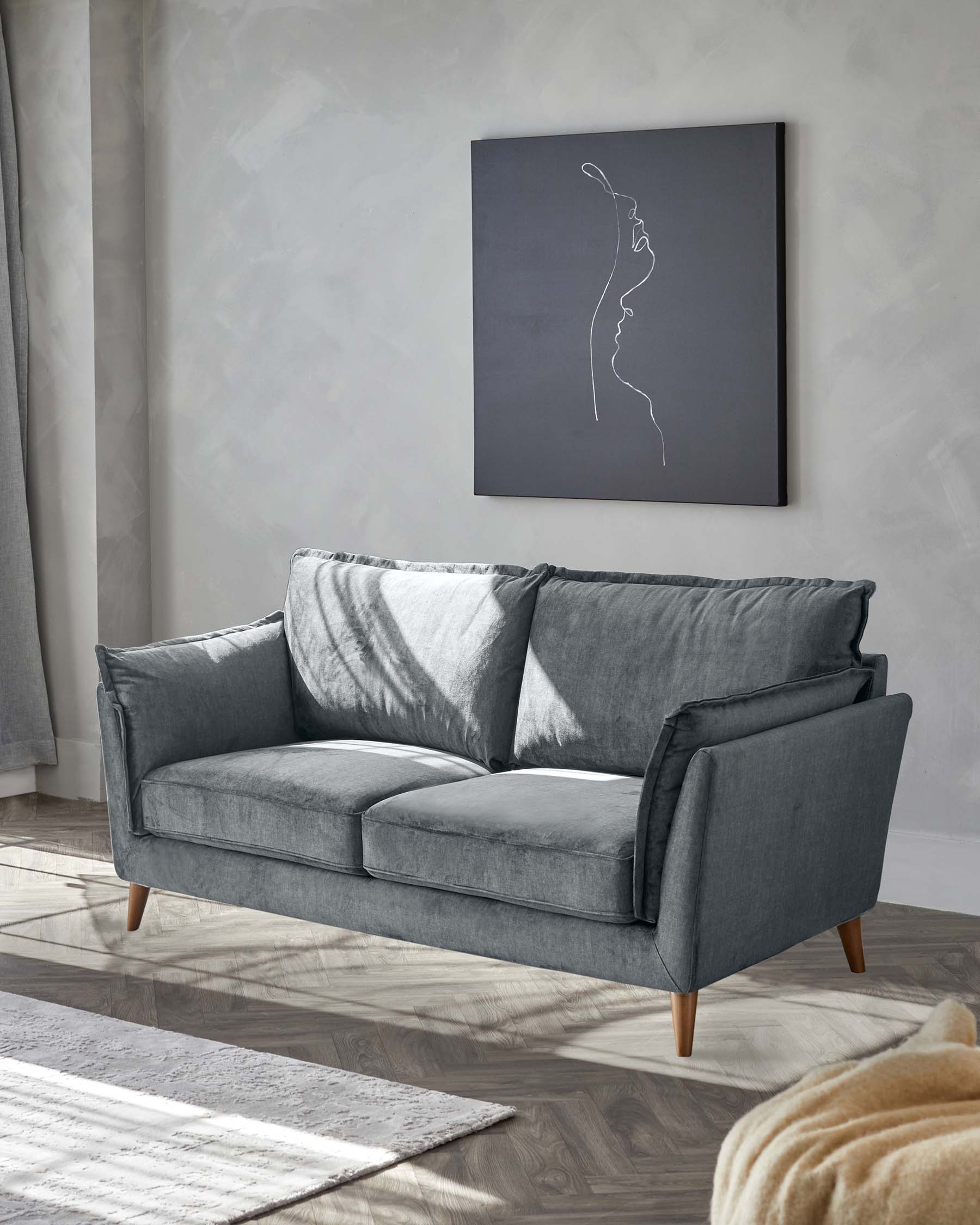 Otto Light Grey Chenille 2 Seater Sofa