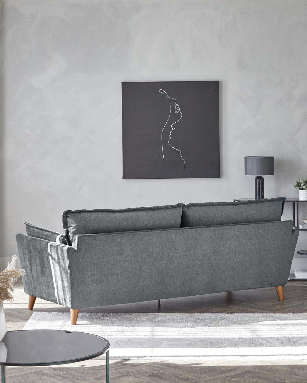 Otto Light Grey Chenille 3 Seater Sofa