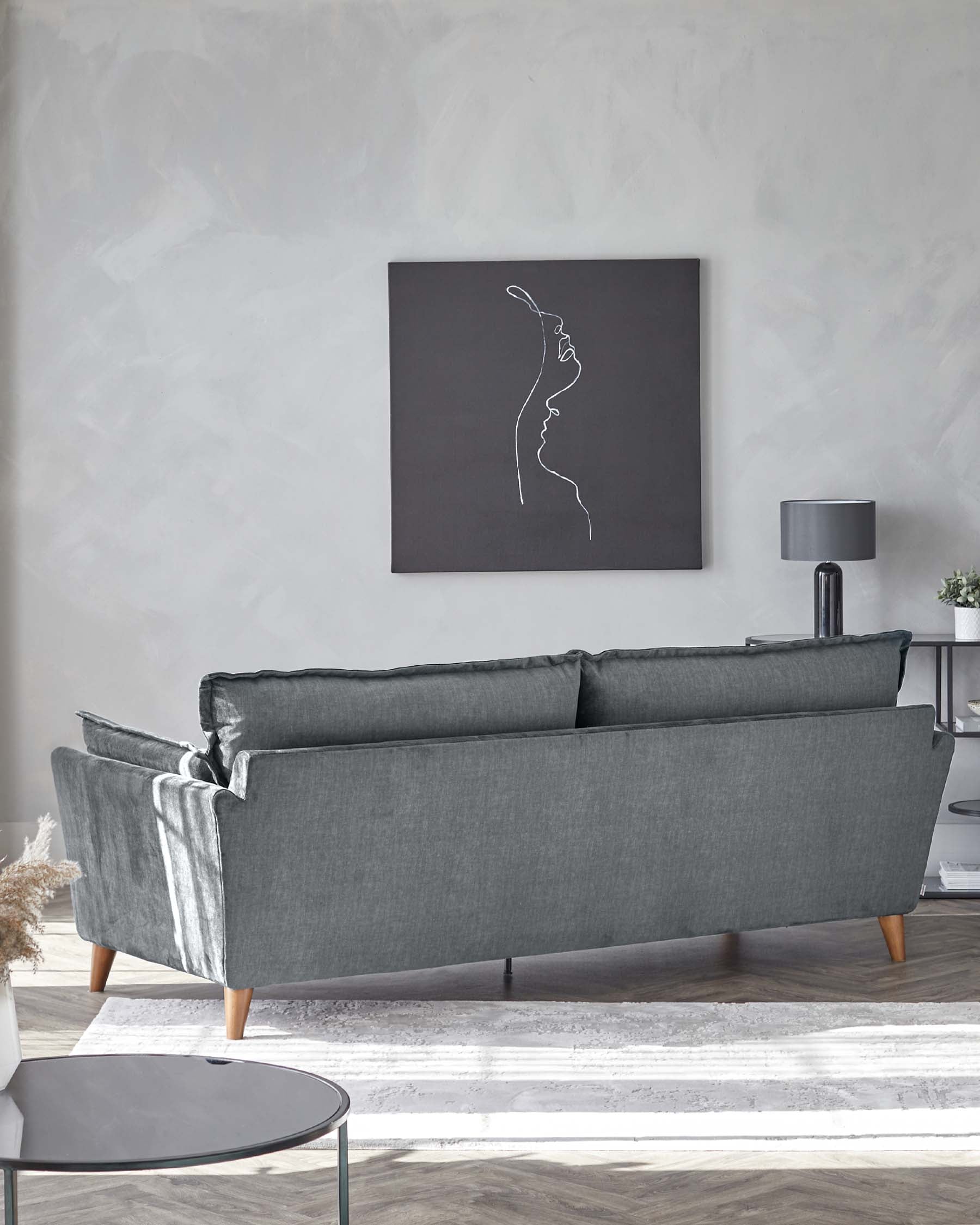 Otto Light Grey Chenille 3 Seater Sofa