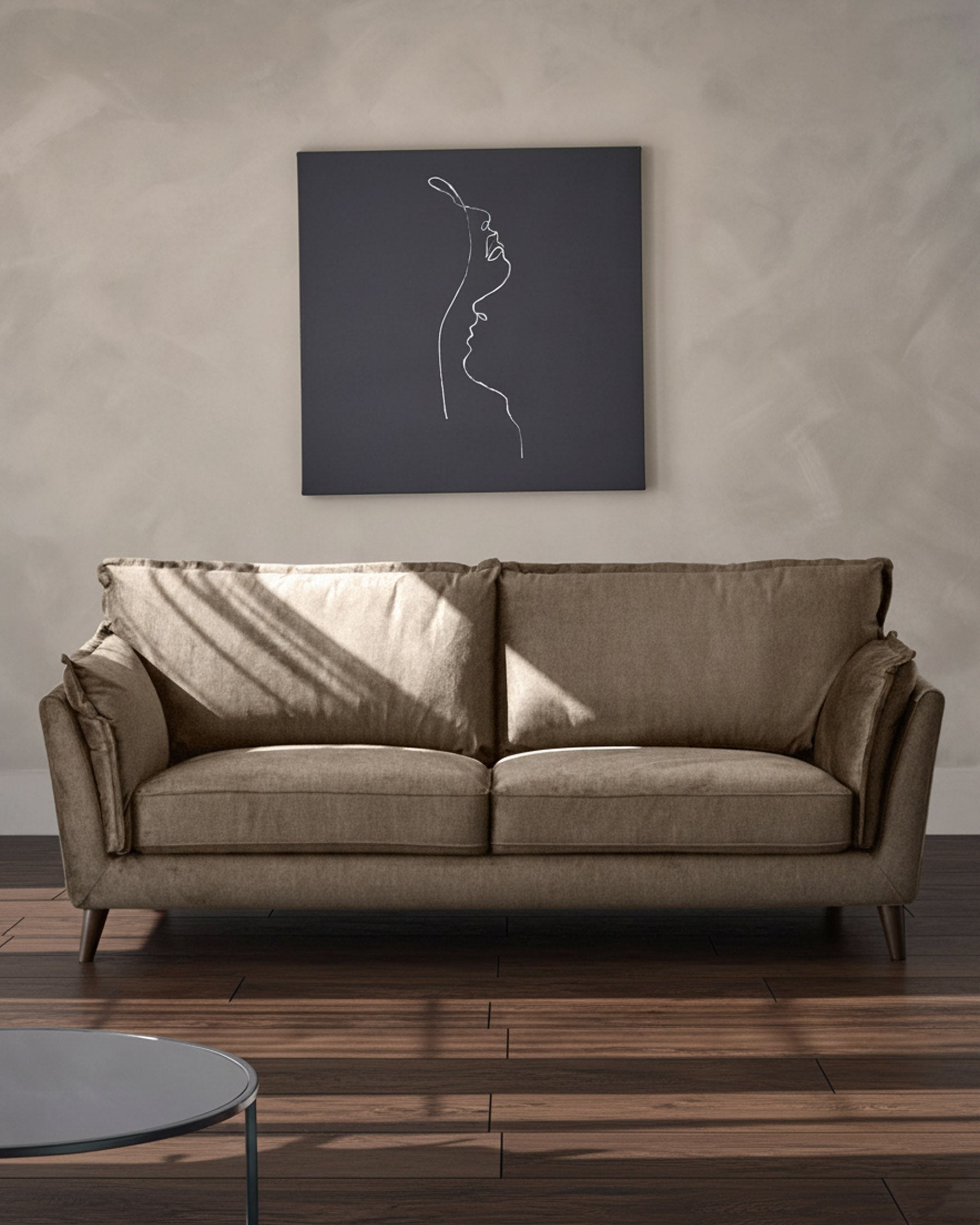 Otto mocha fabric 2 seater sofa