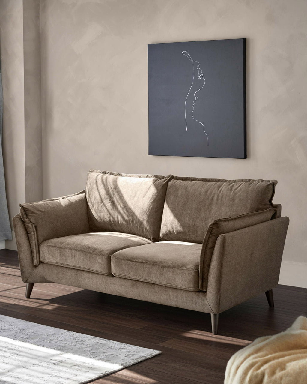Otto mocha fabric 2 seater sofa