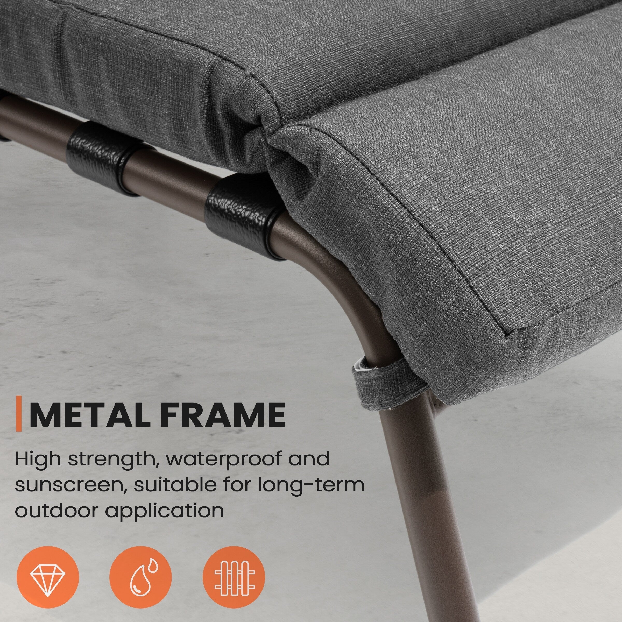 Outdoor Adjustable Patio Chaise Lounge Chair with Cushion Beach Poolside