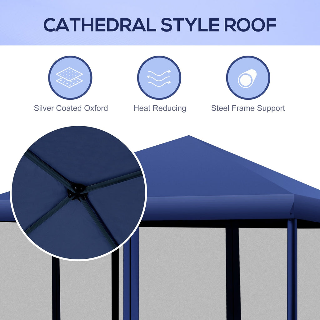 Outsunny 10' x 10' Heavy Duty Pop Up Canopy with Removable Mesh Sidewall Netting, Easy Setup Design, Outdoor Party Event