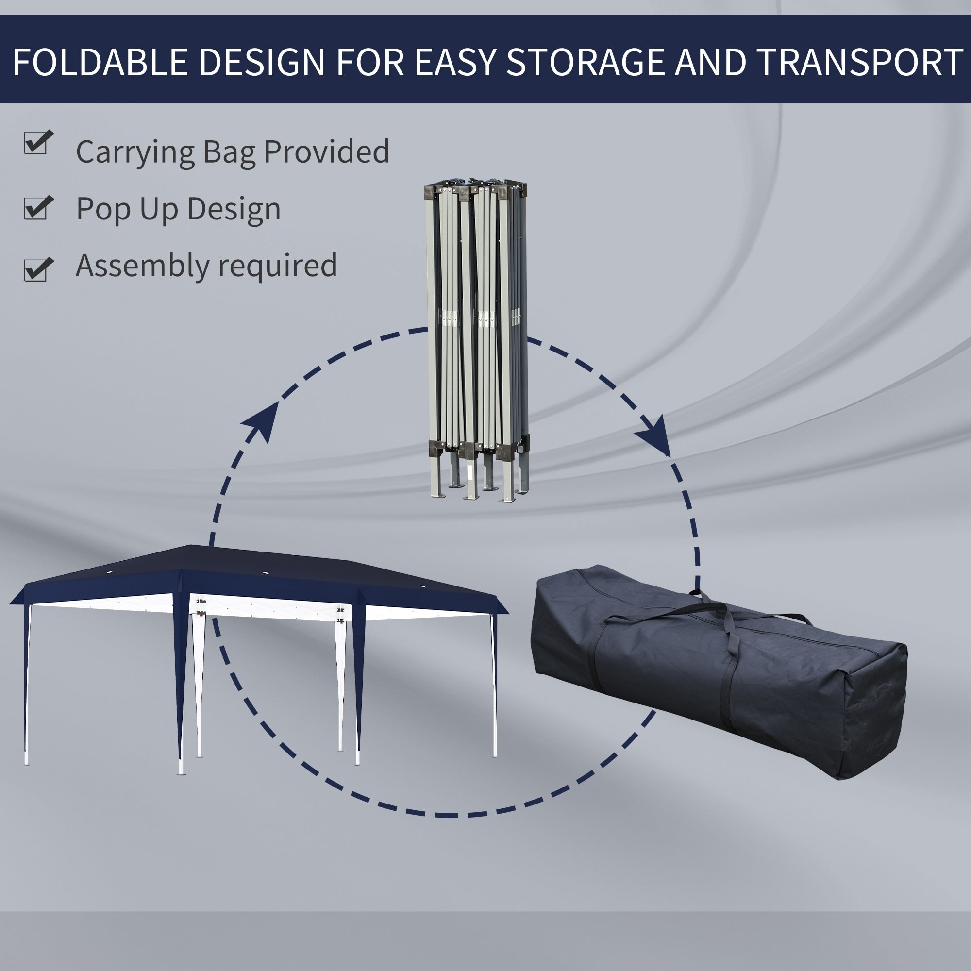Outsunny Heavy Duty Pop Up Canopy with Sturdy Frame, UV Fighting Roof, Carry Bag for Patio, Backyard, Beach, Garden