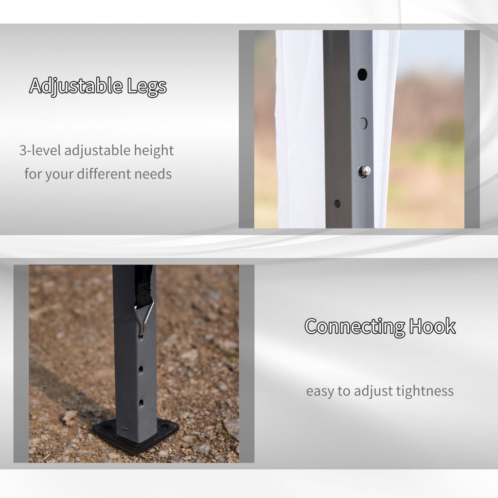 Outsunny Heavy Duty Pop Up Canopy with Sturdy Frame, UV Fighting Roof, Carry Bag for Patio, Backyard, Beach, Garden