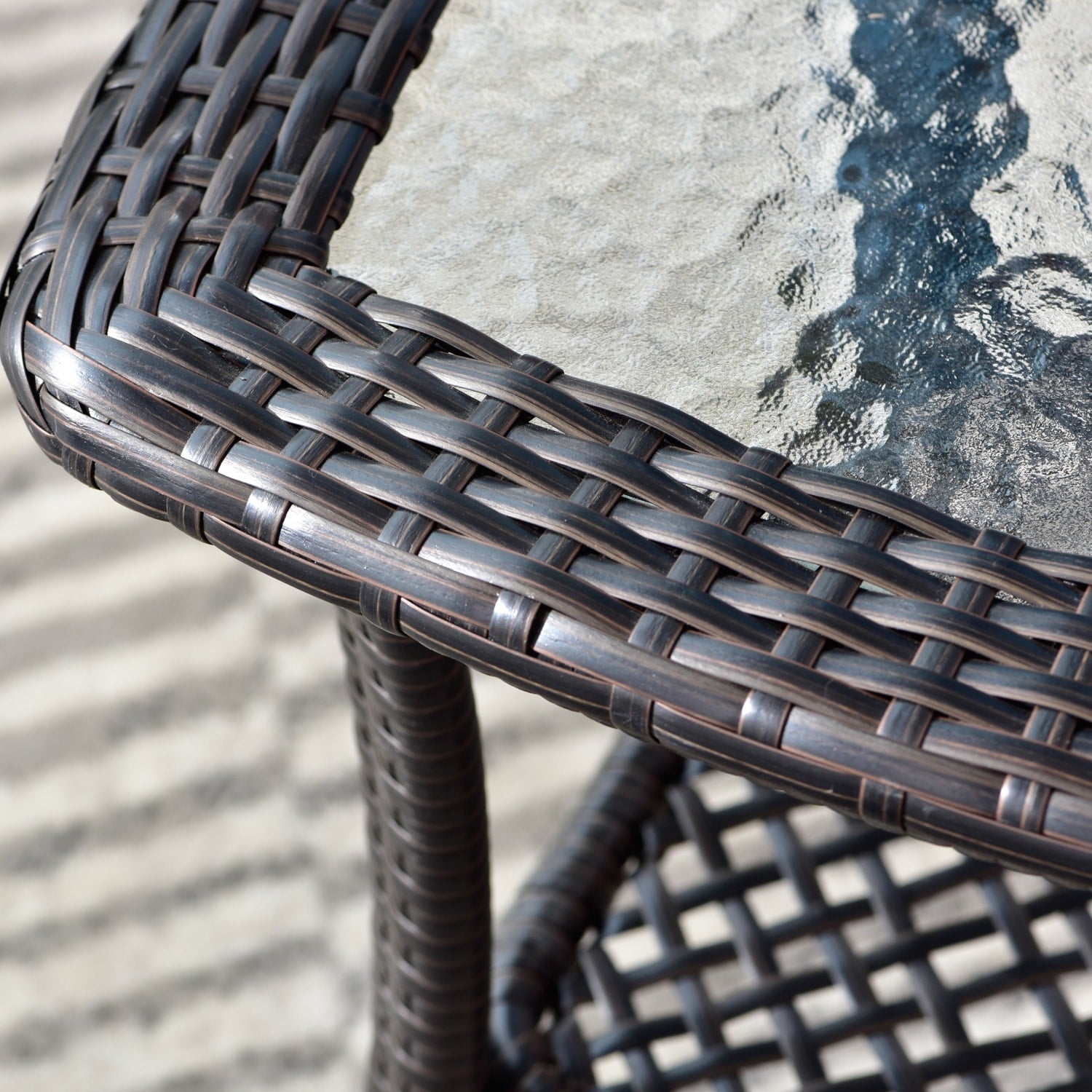 OVIOS 3-piece Patio Rocking Chair Bistro Set with Glass Coffee Table