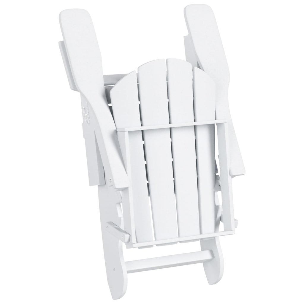 Polytrends Laguna Hdpe All Weather Outdoor Patio Foldable Adirondack Chair With Ottoman (2-Piece Set)