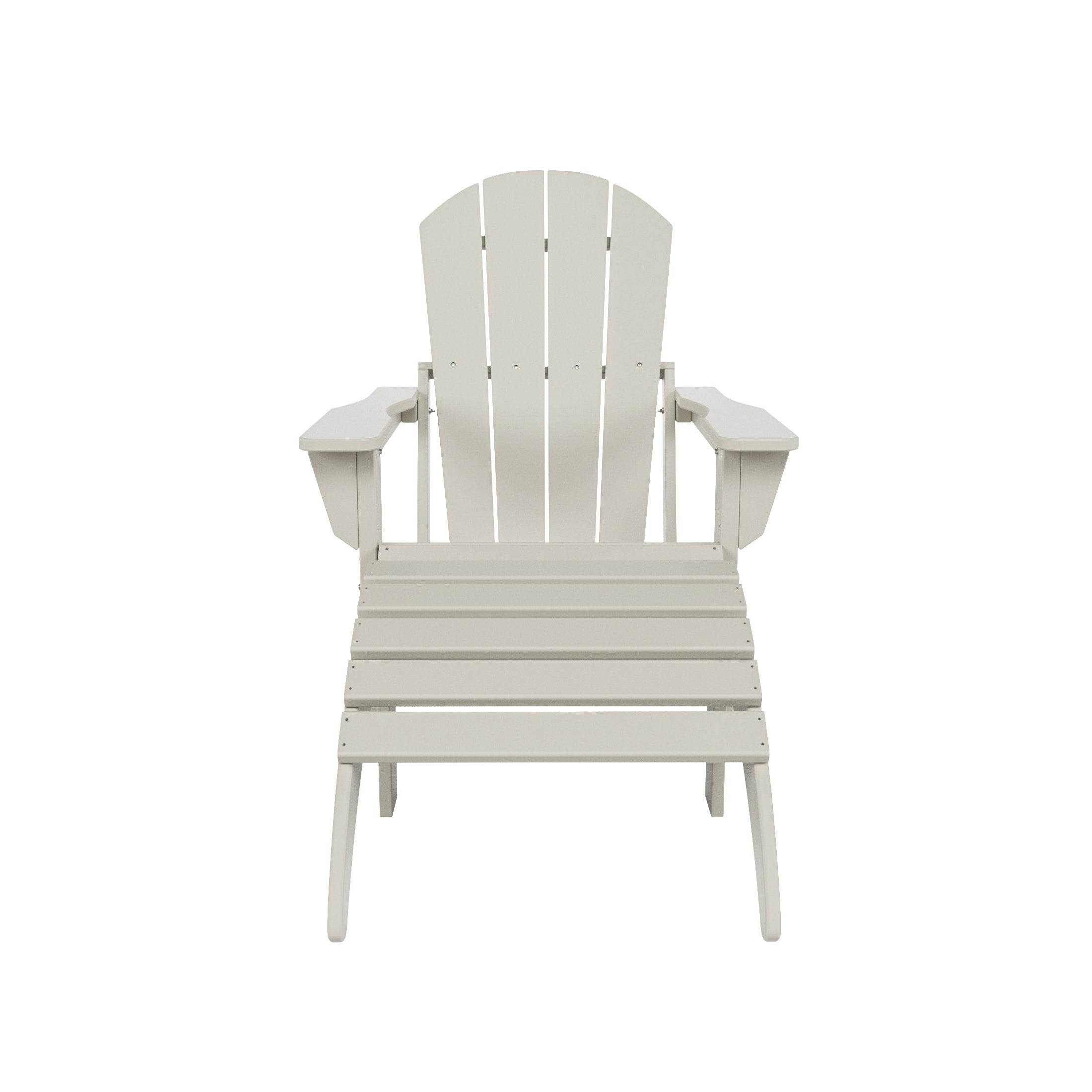 Polytrends Laguna Hdpe All Weather Outdoor Patio Foldable Adirondack Chair With Ottoman (2-Piece Set)