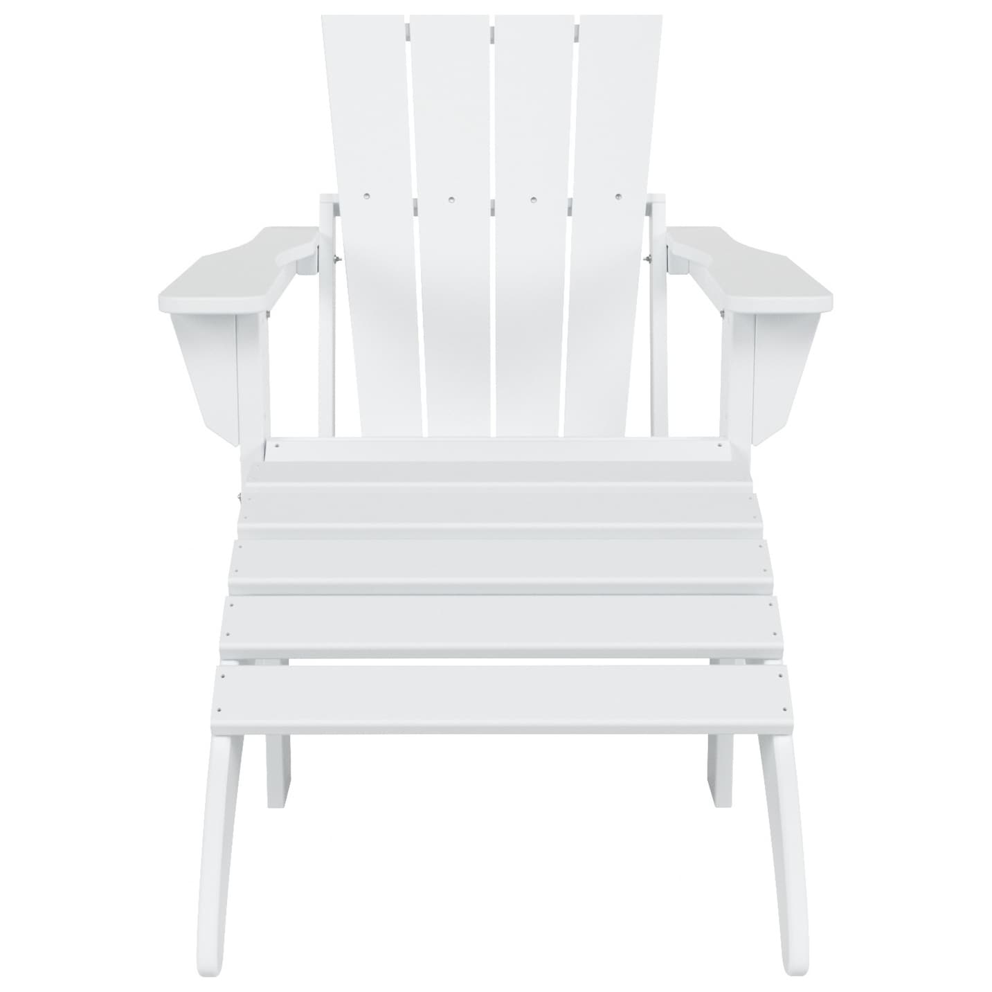 Polytrends Laguna Hdpe All Weather Outdoor Patio Foldable Adirondack Chair With Ottoman (2-Piece Set)