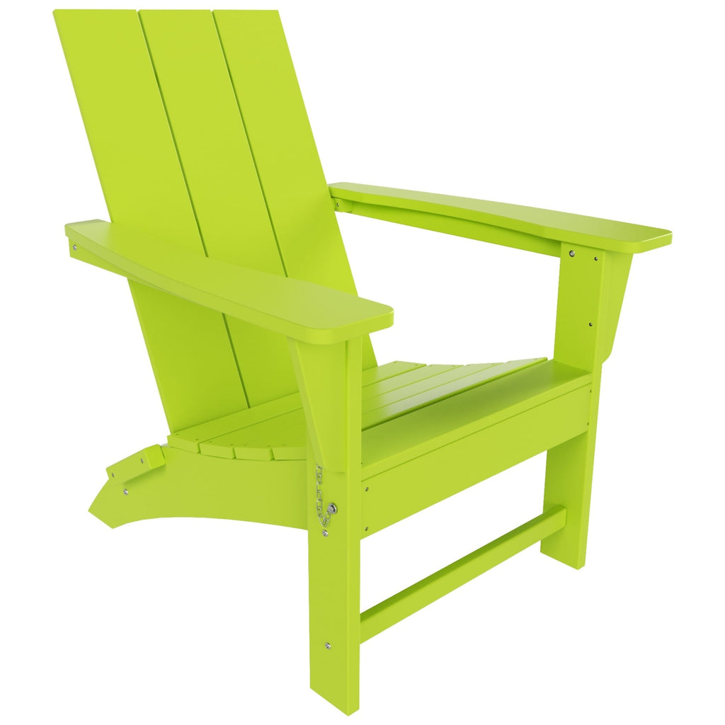 Polytrends Shoreside Modern Eco-Friendly All Weather Commercial-Residential Folding Adirondack Chair