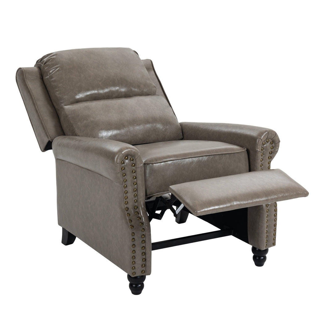 Manual Pushback Recliner Chairs with Nailhead Trim