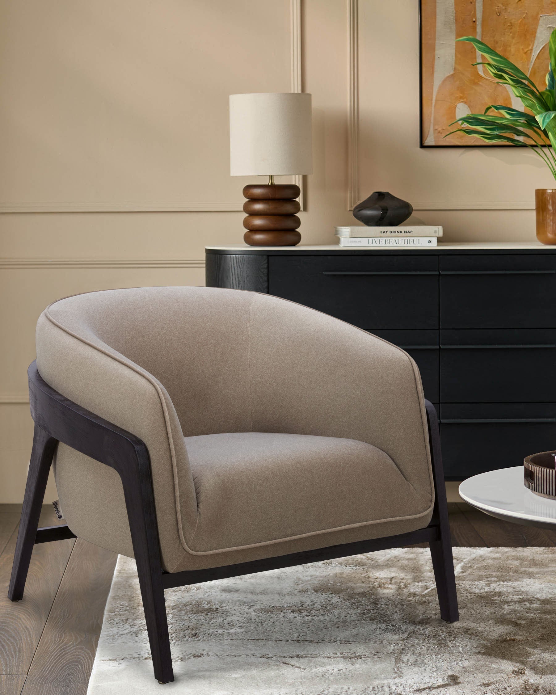 Palmer mocha fabric occassional chair