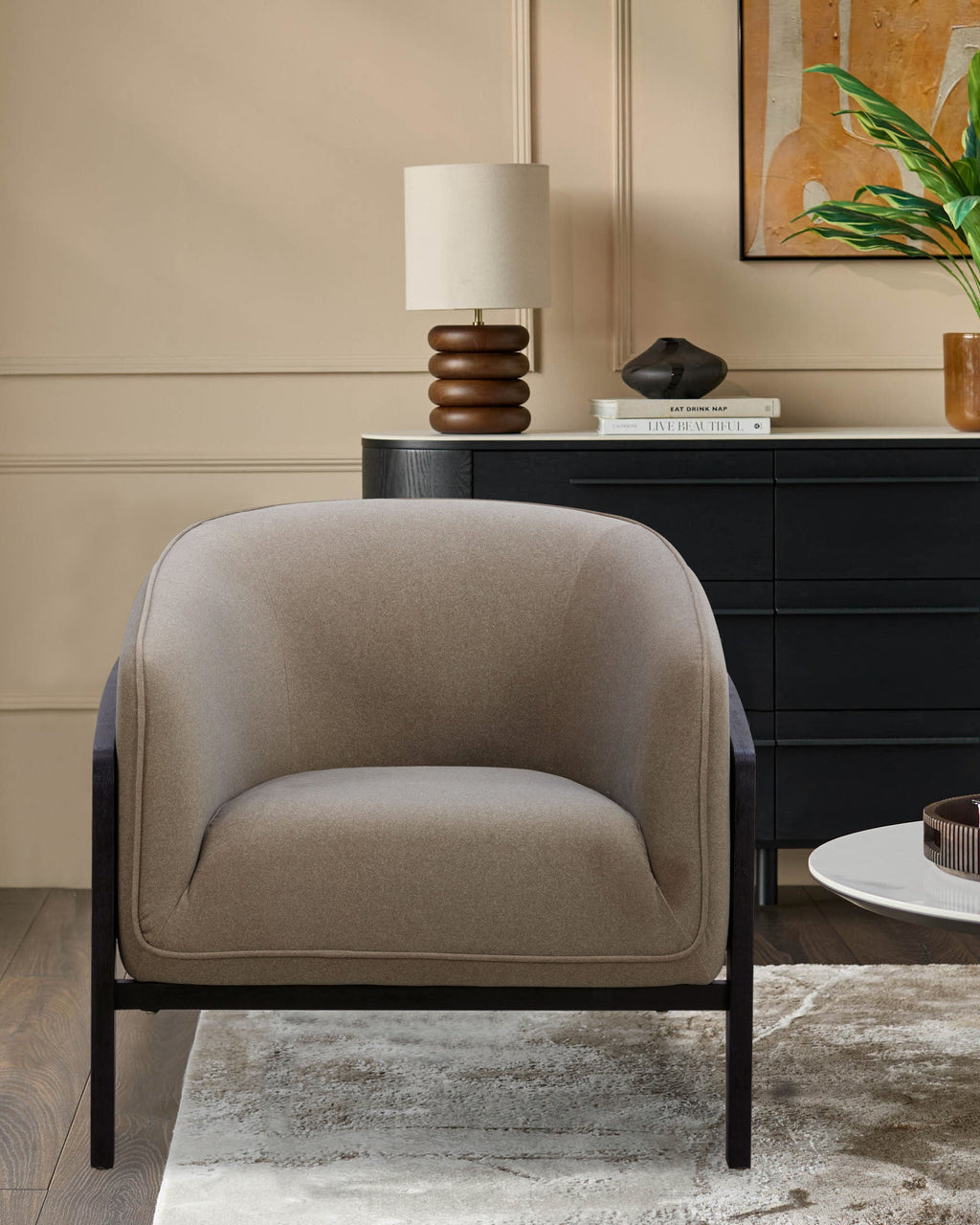 Palmer mocha fabric occassional chair