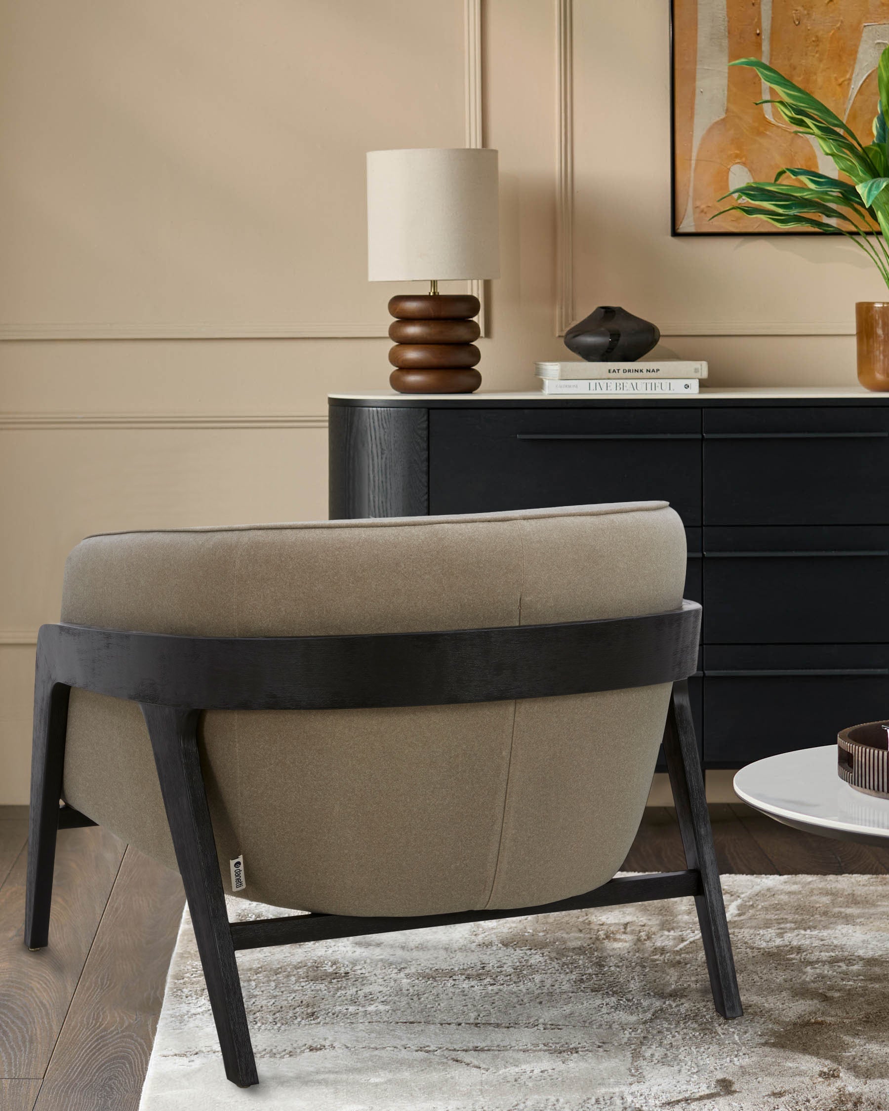 Palmer mocha fabric occassional chair