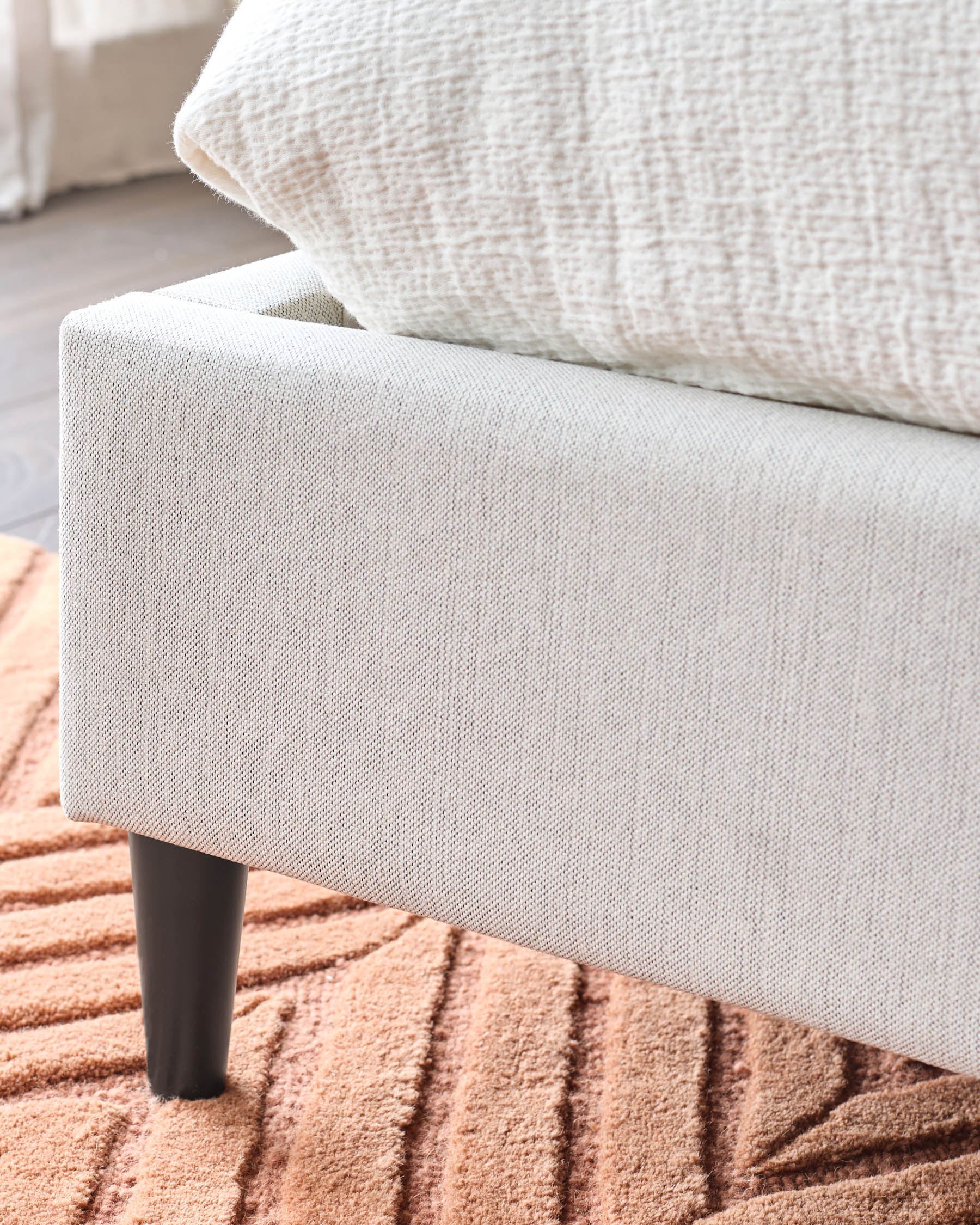 Paolo ivory dual tone fabric double bed