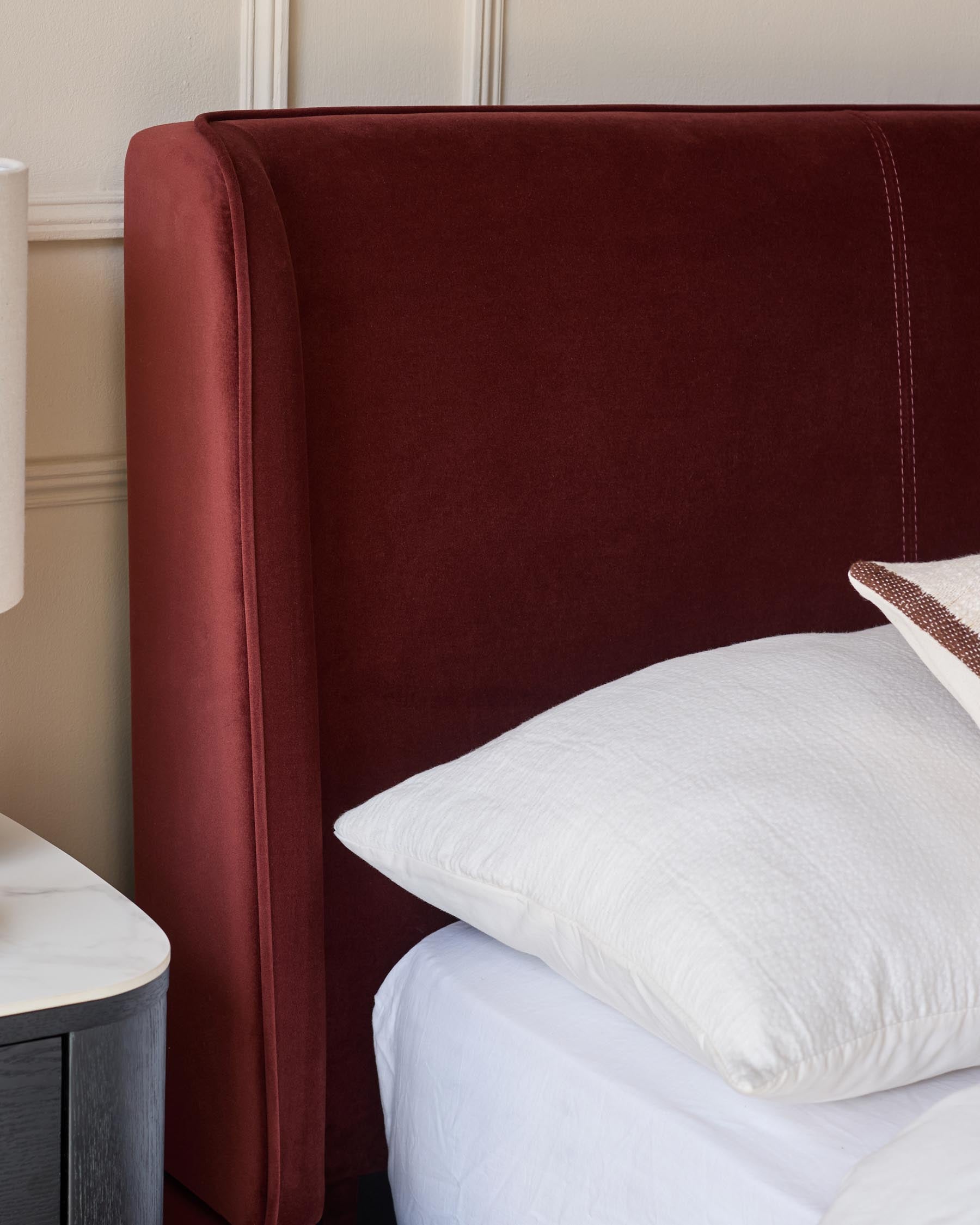 Paolo toffee red velvet super king bed