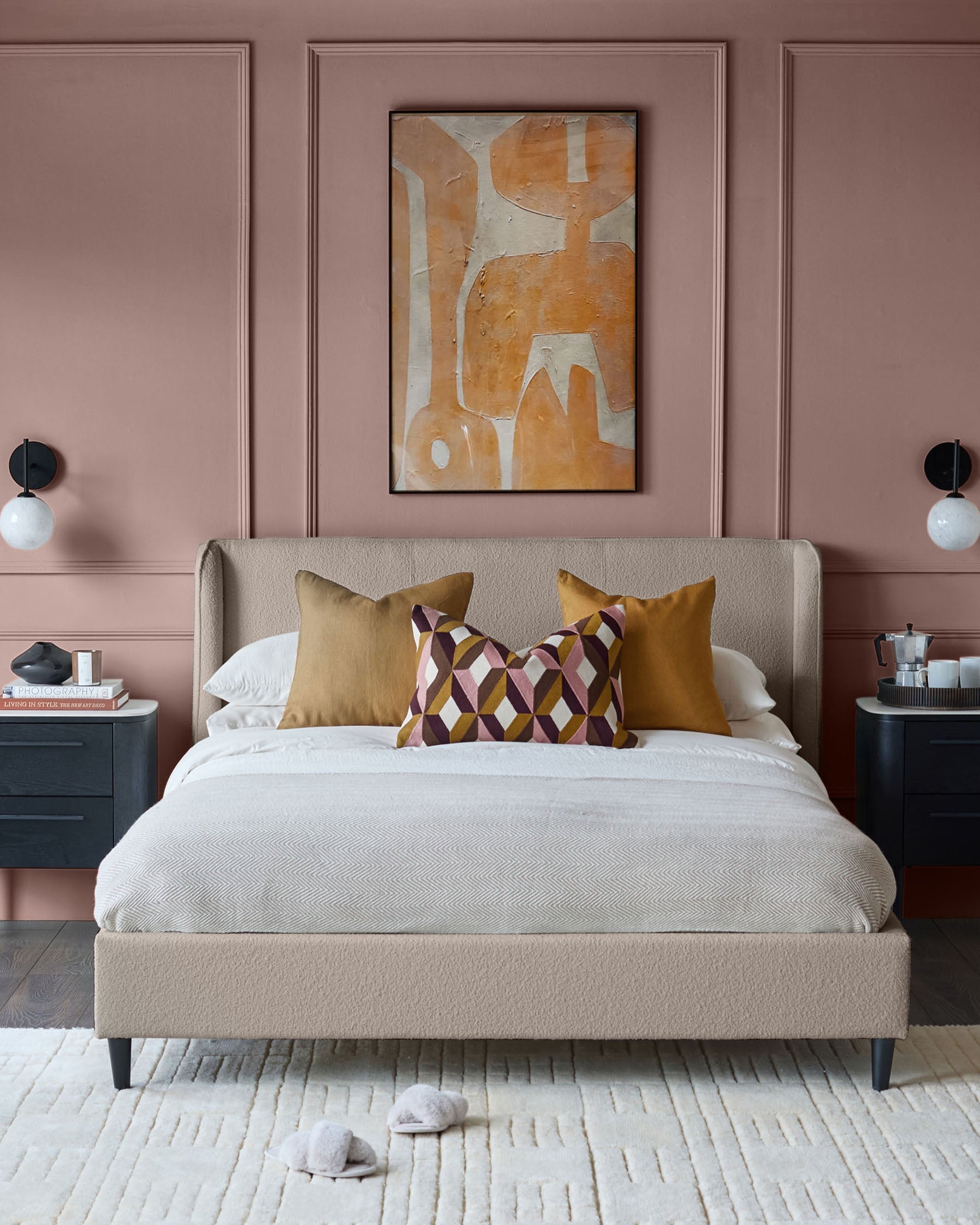 Paolo Natural Soft Boucle King Bed