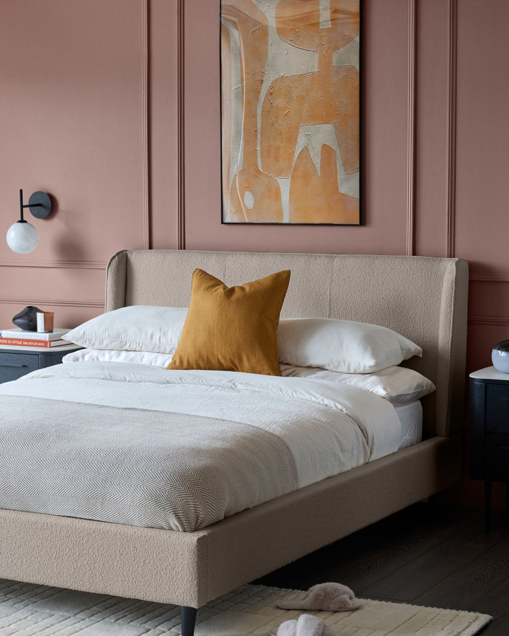 Paolo Natural Soft Boucle King Bed