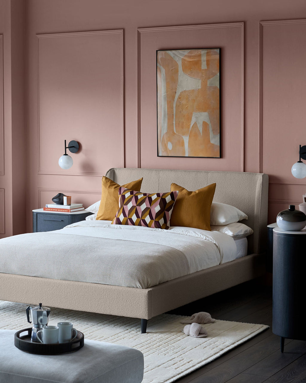 Paolo Natural Soft Boucle King Bed