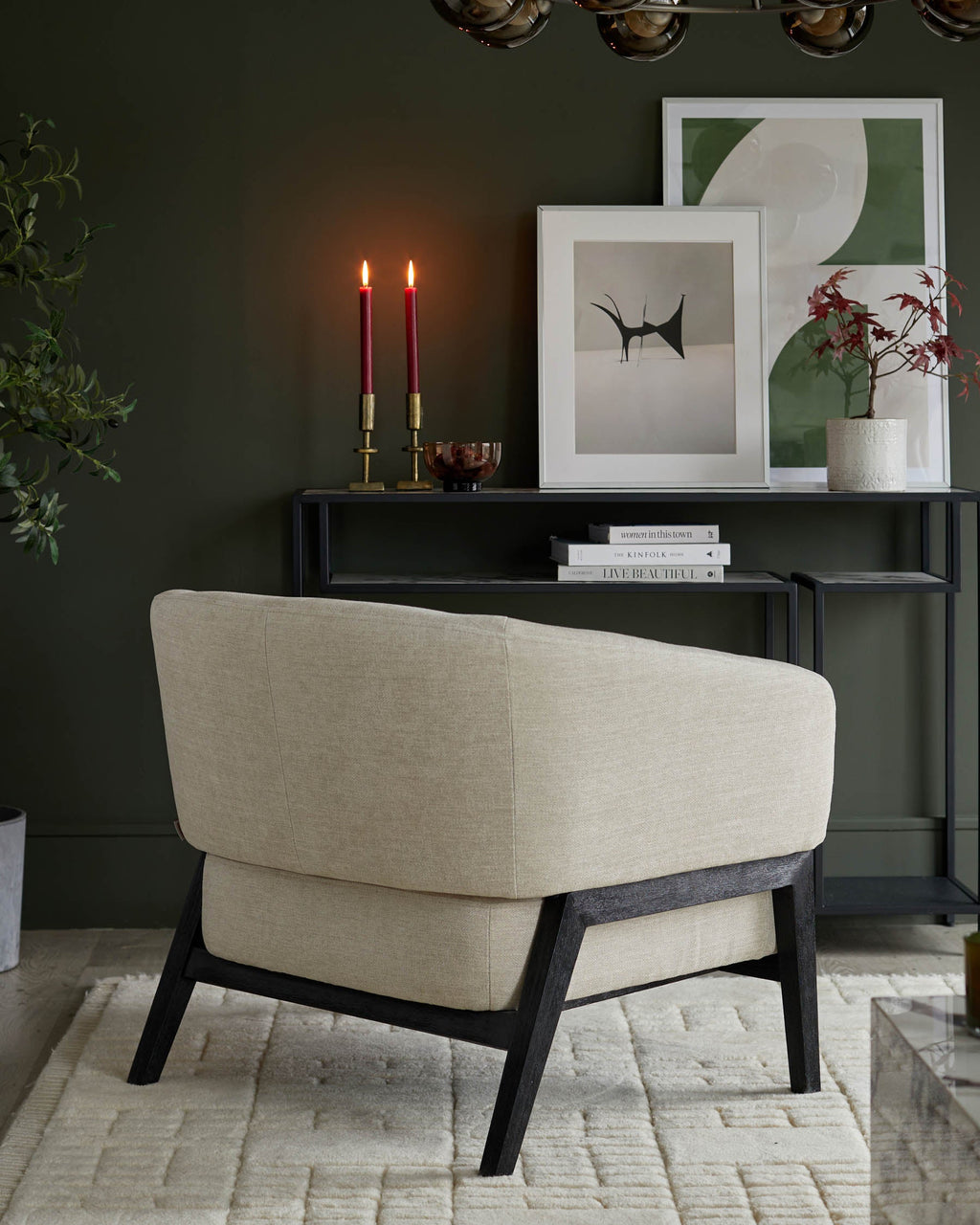 Parker ivory fabric accent chair