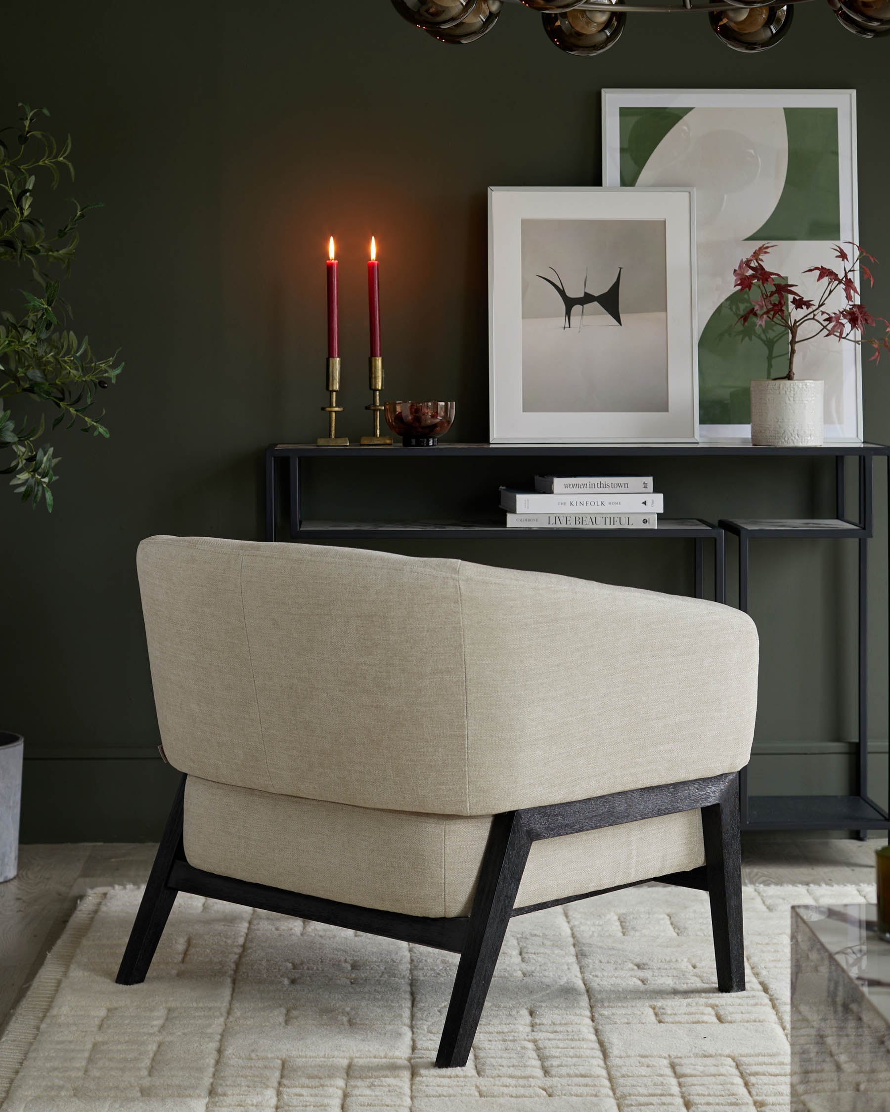 Parker ivory fabric accent chair