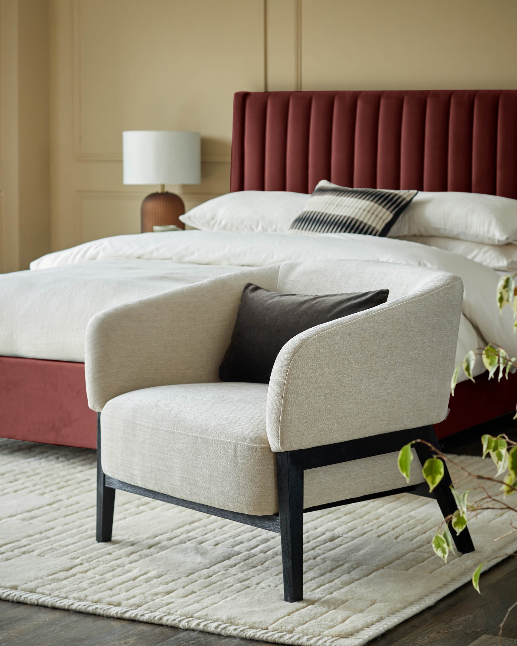 Parker ivory fabric accent chair