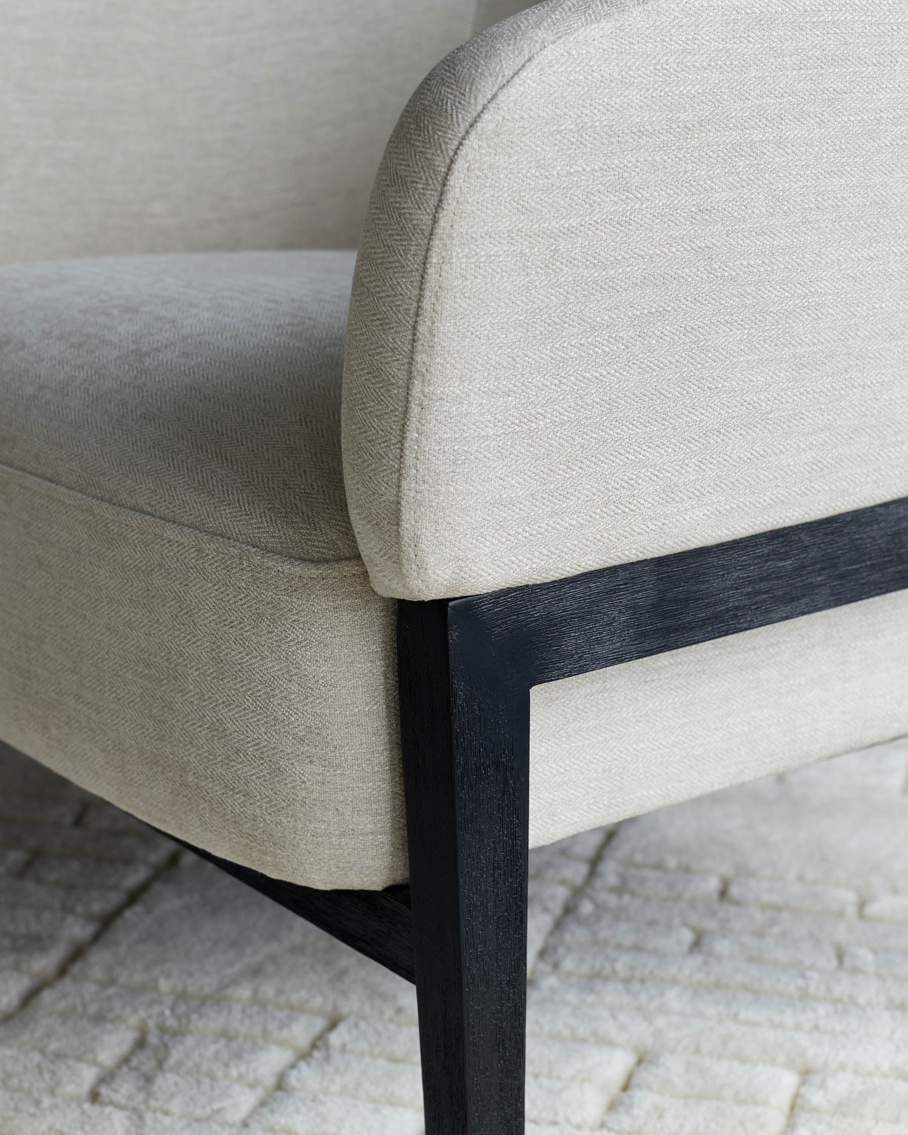 Parker ivory fabric accent chair