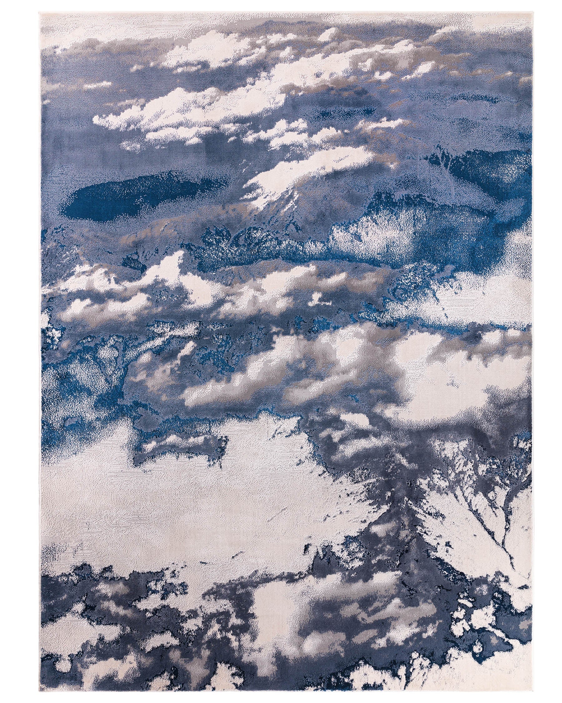 Perla dark navy textured large rug