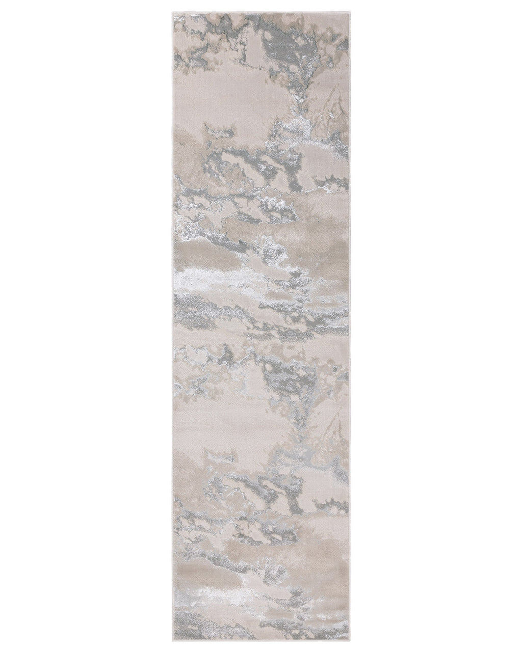 Perla soft silver textured runner rug