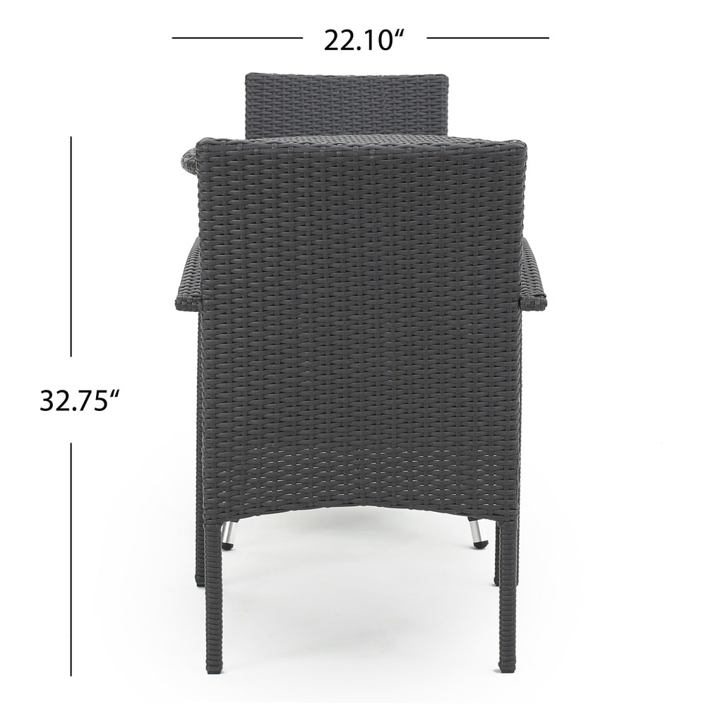 Peterson Outdoor 3-piece Wicker Bistro Set with Cushions by Christopher Knight Home