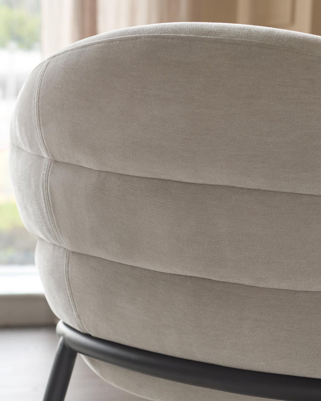 Phoebe grey fabric cocktail chair