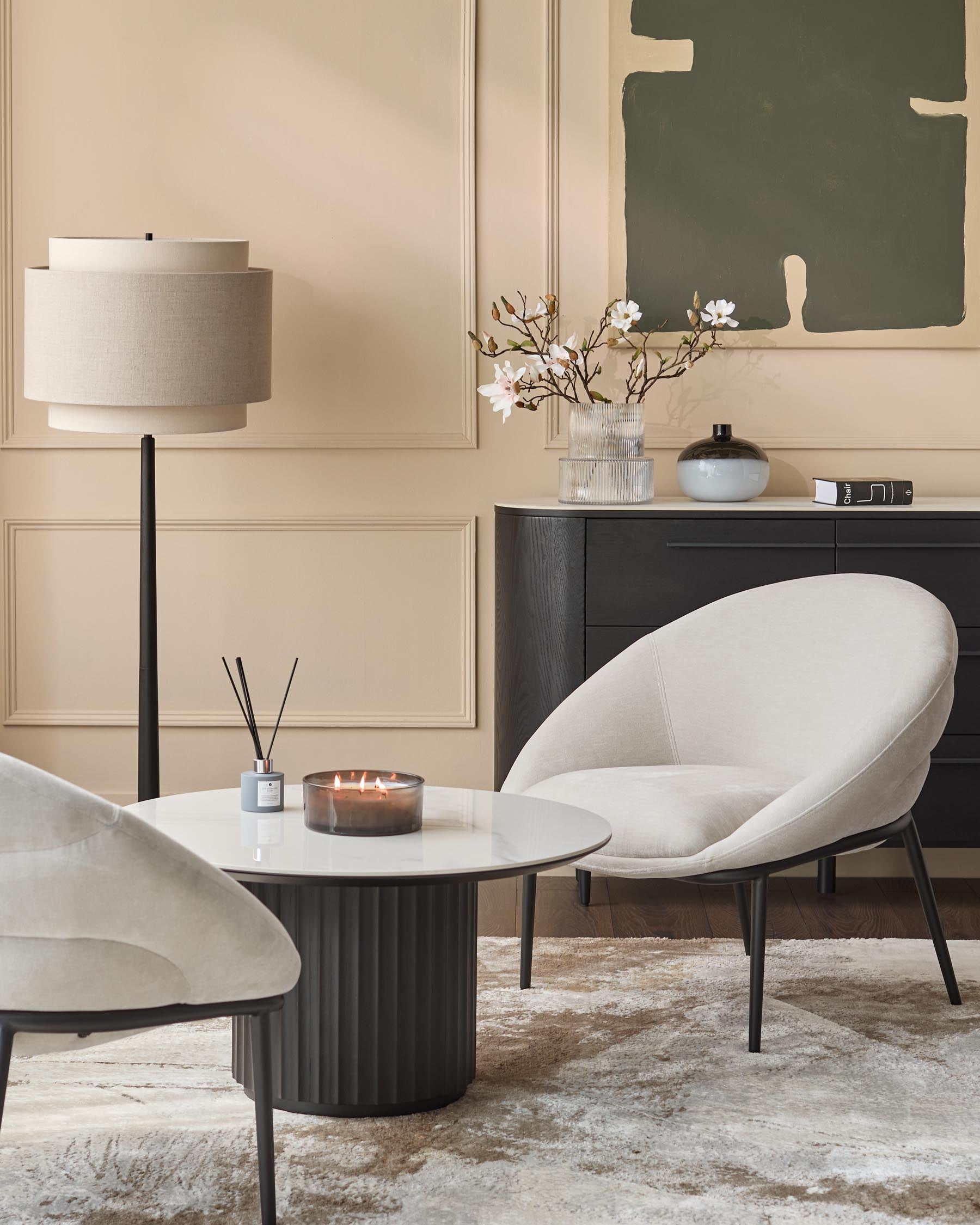 Phoebe grey fabric cocktail chair