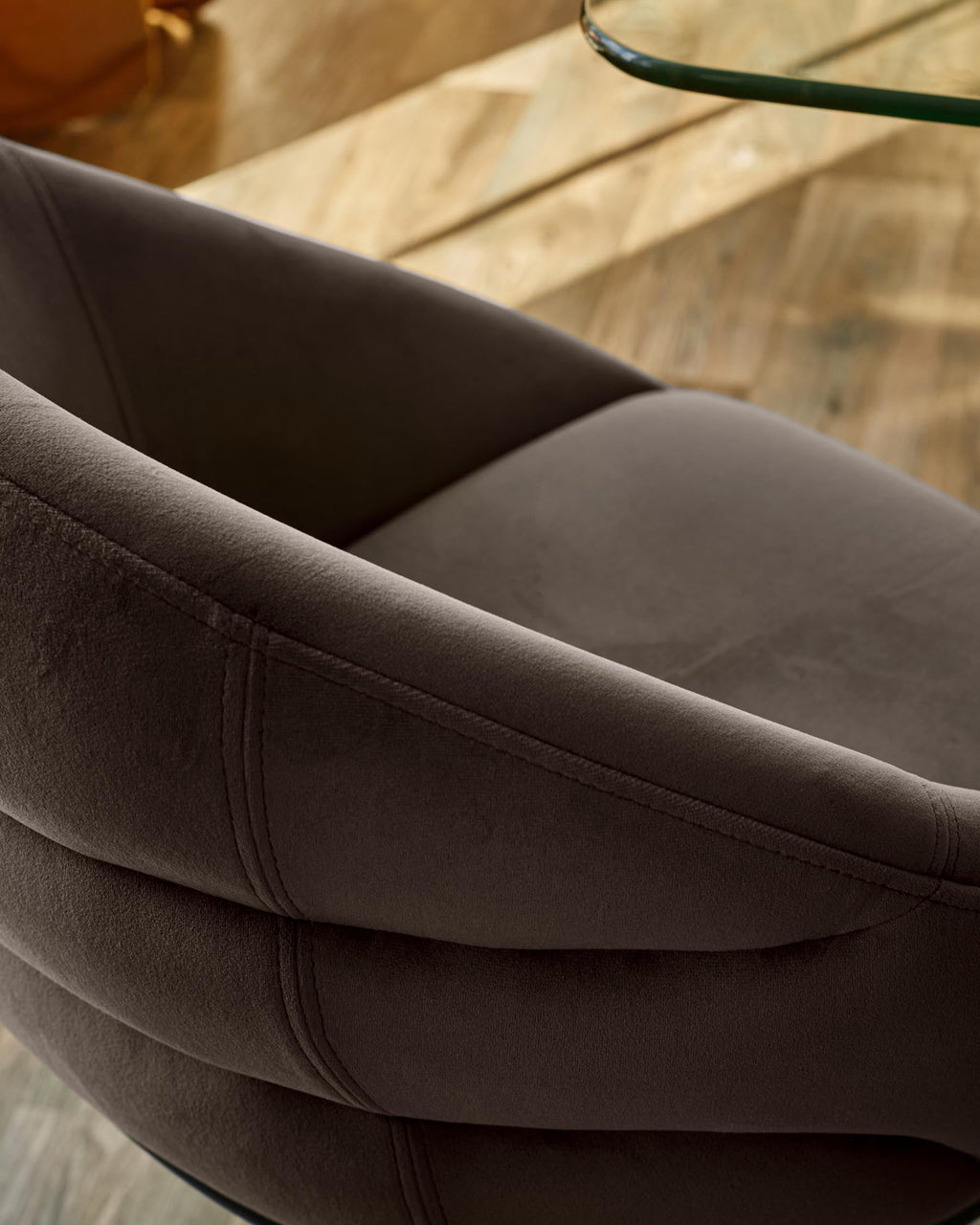 Phoebe dark mocha velvet dining chair