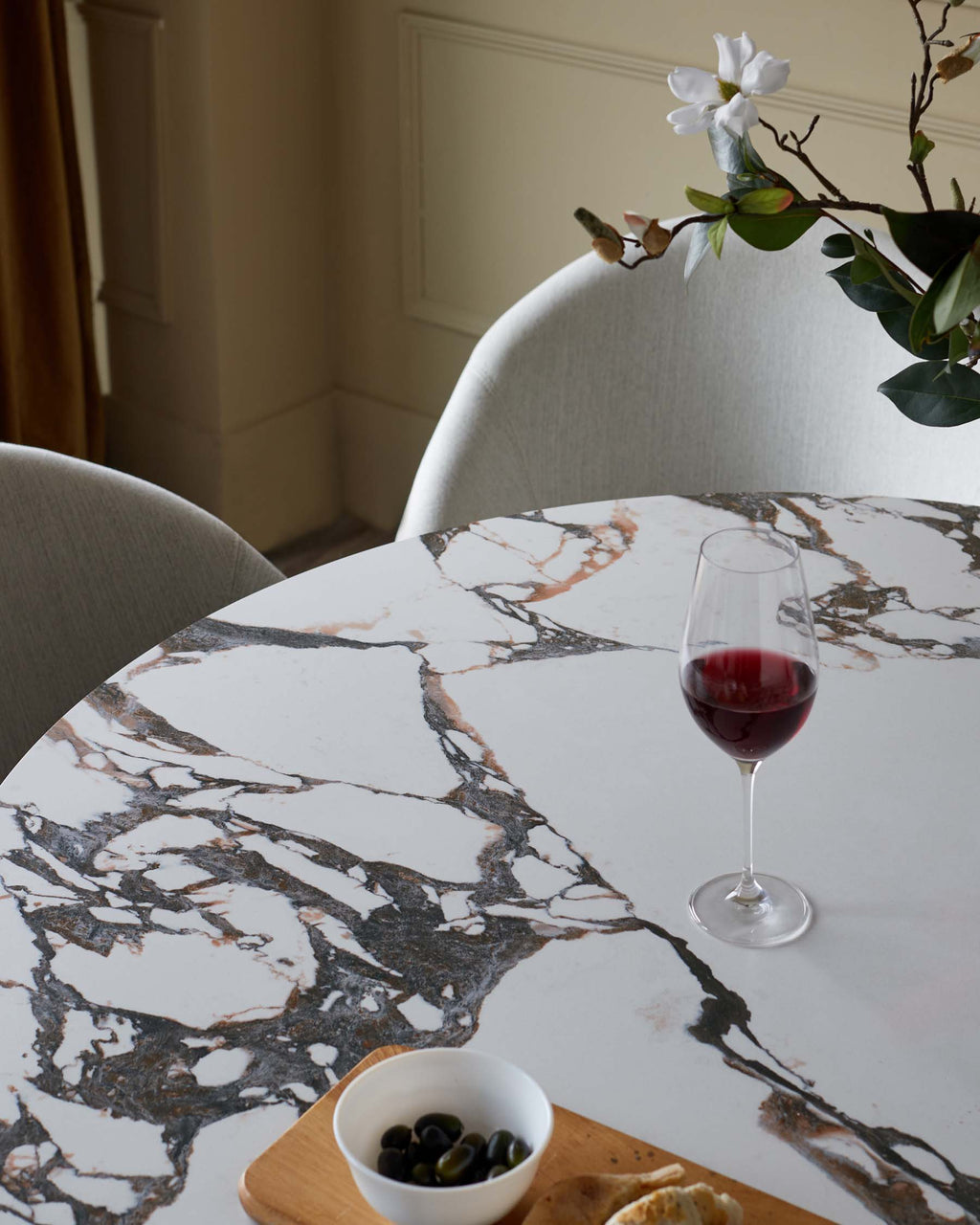 Phoebe ivory dual tone fabric dining chair