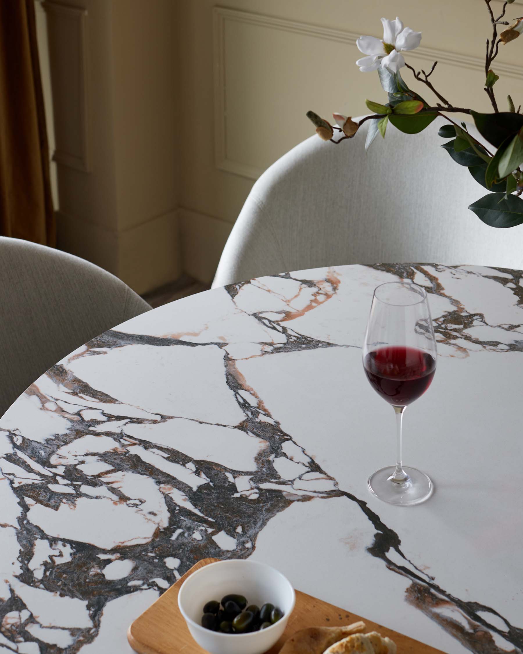 Phoebe ivory dual tone fabric dining chair