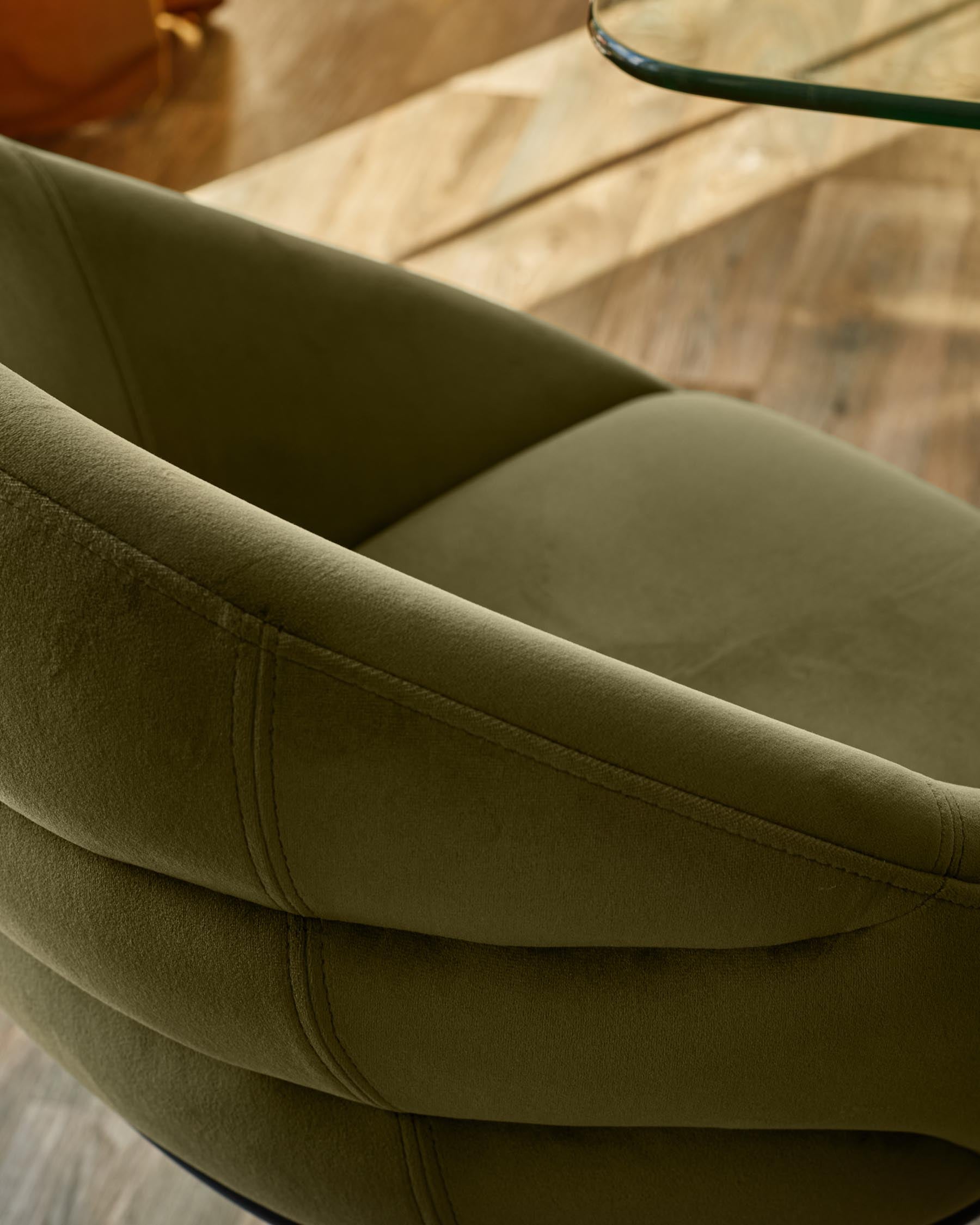 Phoebe olive green velvet dining chair