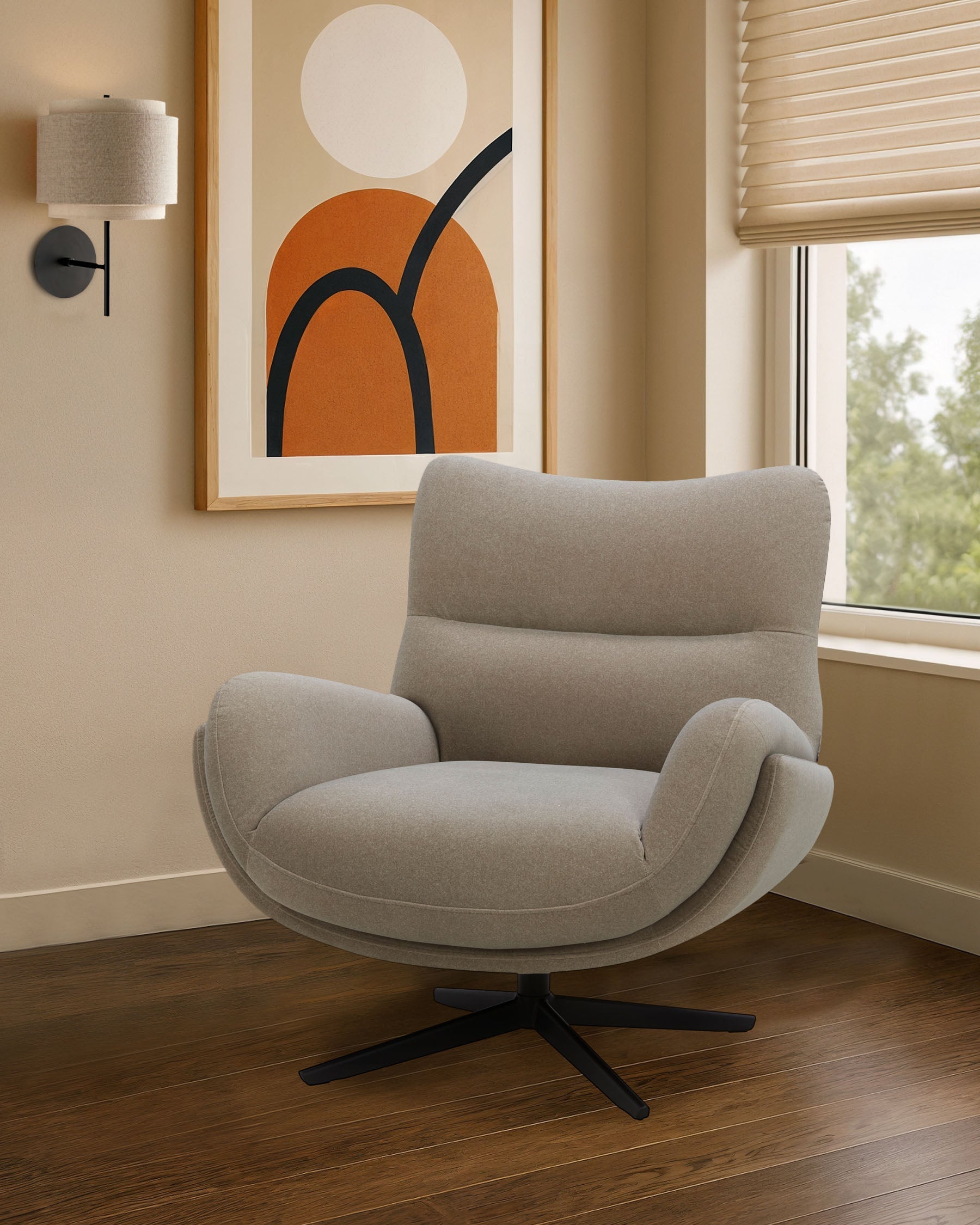 Piper mocha fabric occasional chair with footstool