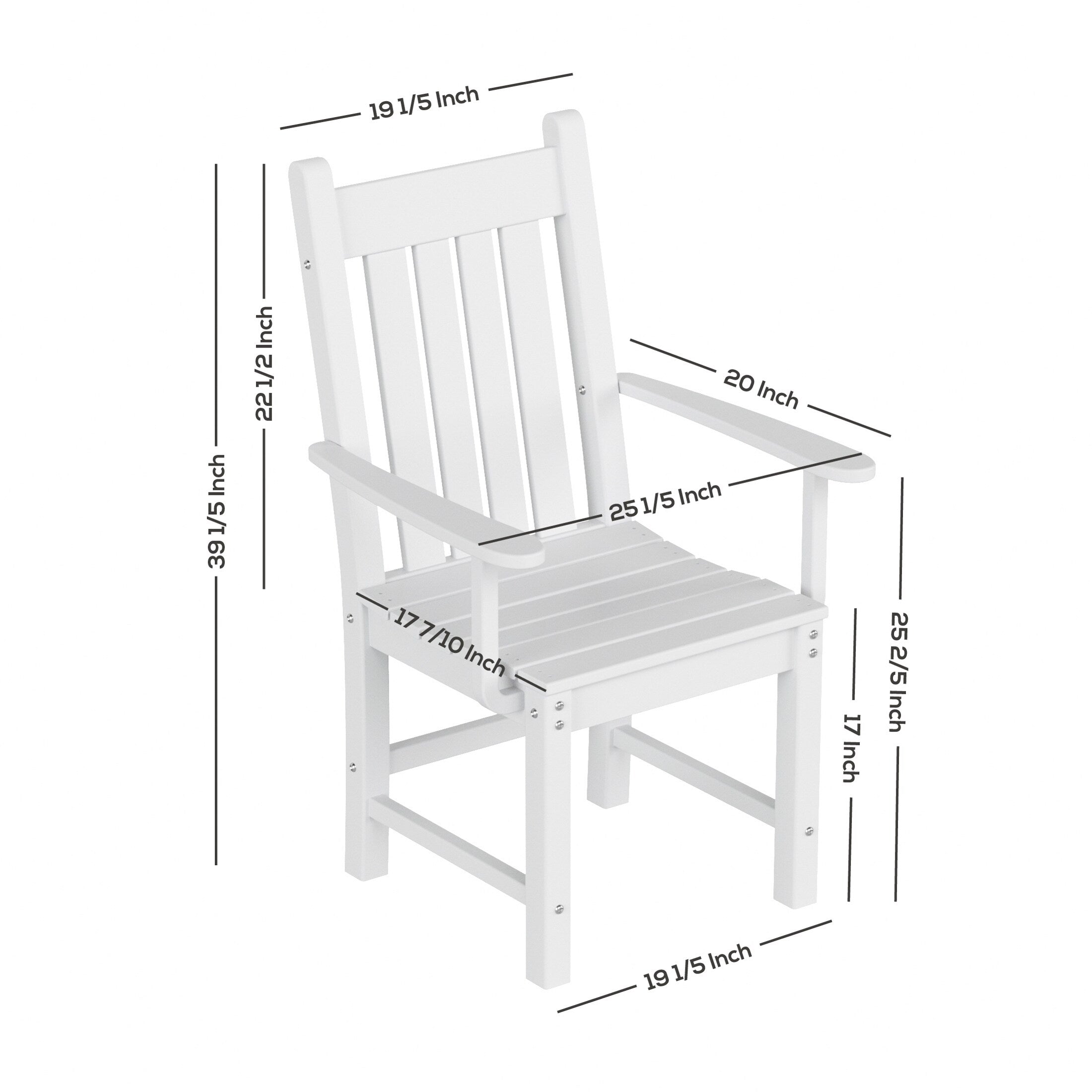 Polytrends Laguna Hdpe All Weather Outdoor Patio Dining Set with Round Table, Armchairs (5-Piece Set)