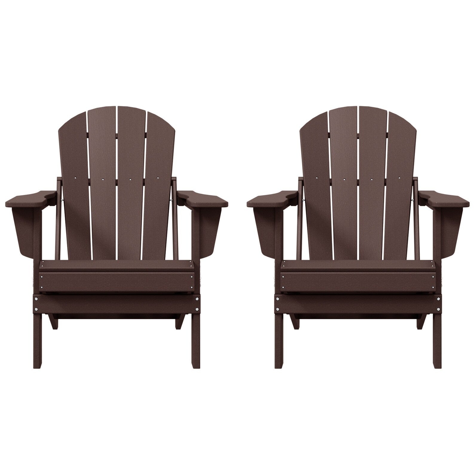 Polytrends Laguna Weather Resistant Outdoor Patio Folding Adirondack Chairs (Set of 2)