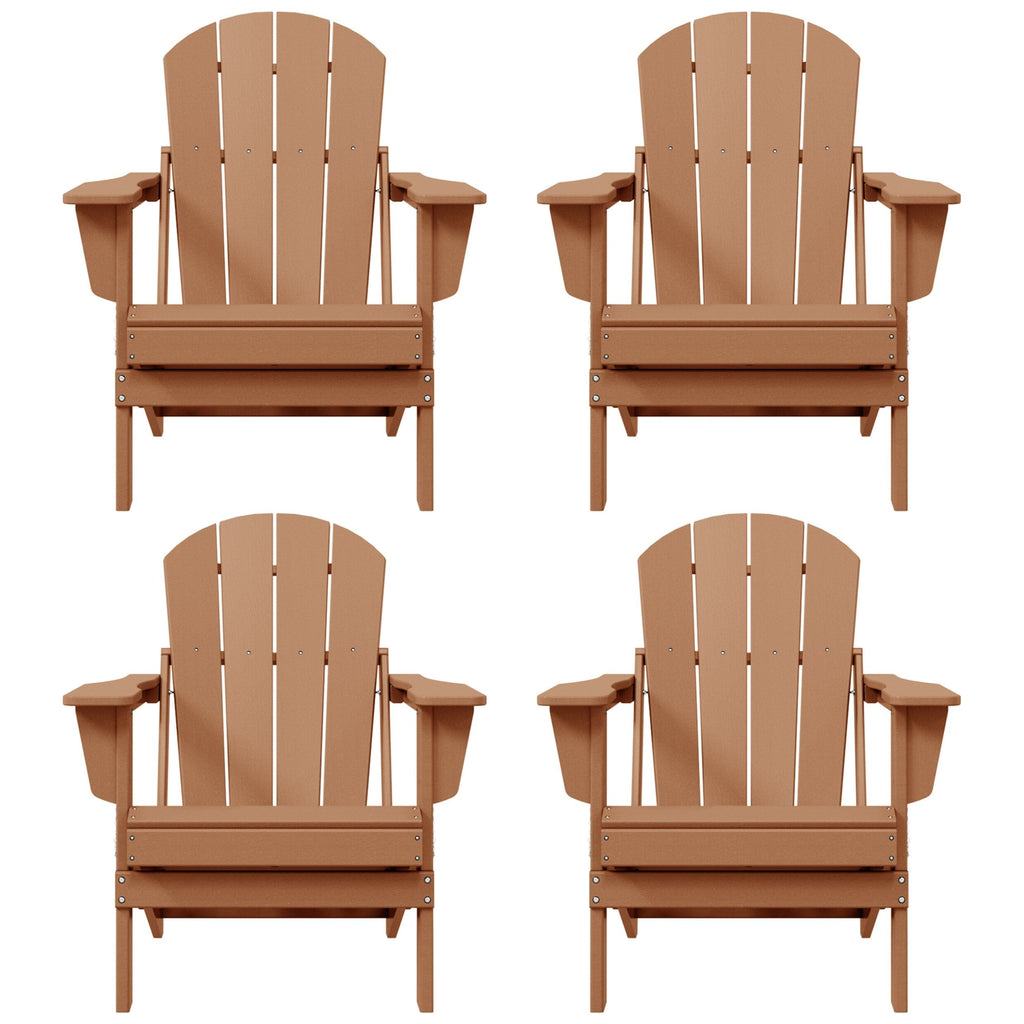 Polytrends Laguna Weather Resistant Outdoor Patio Folding Adirondack Chairs (Set of 4)