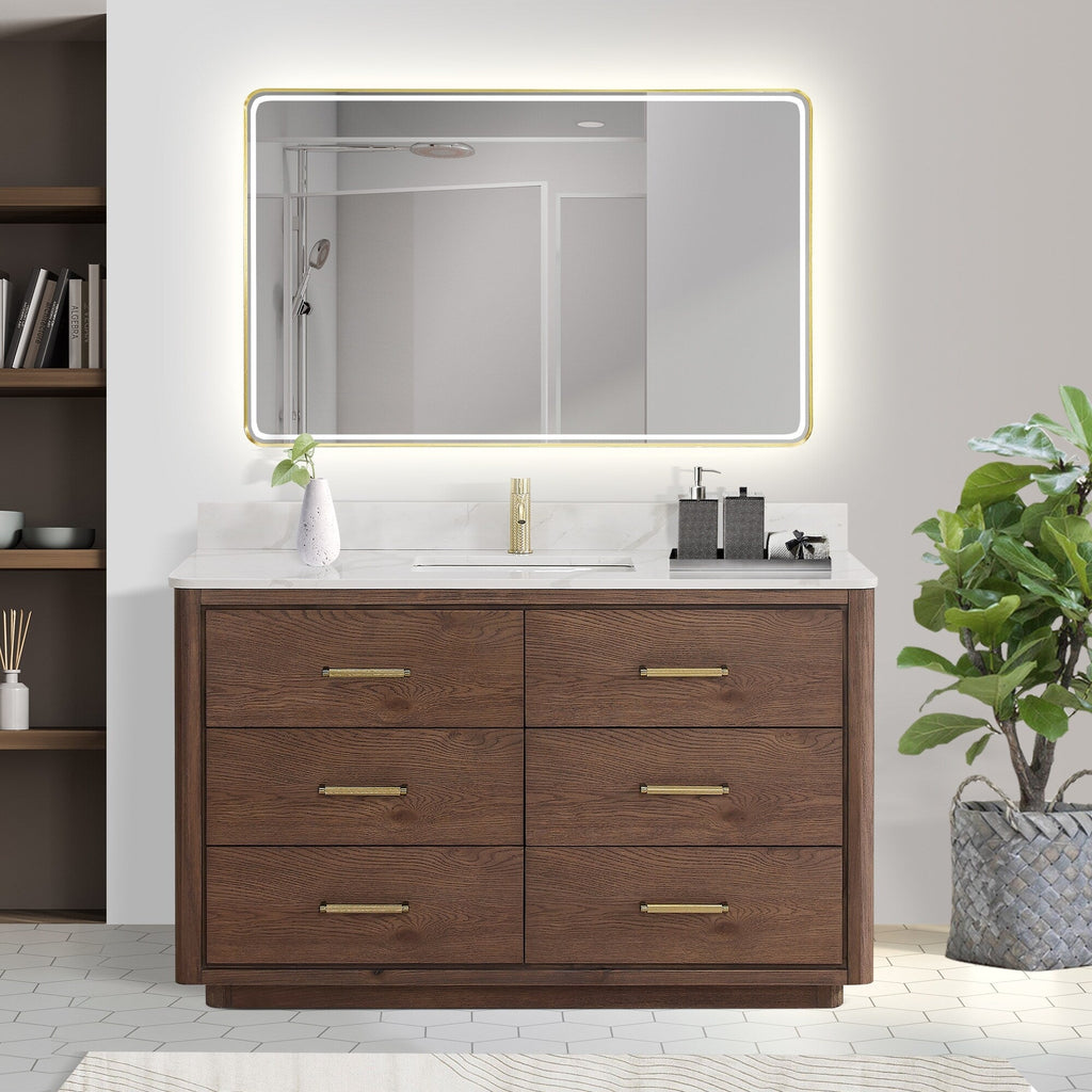Porto Bath Vanity with White Quartz Stone Top without Mirror