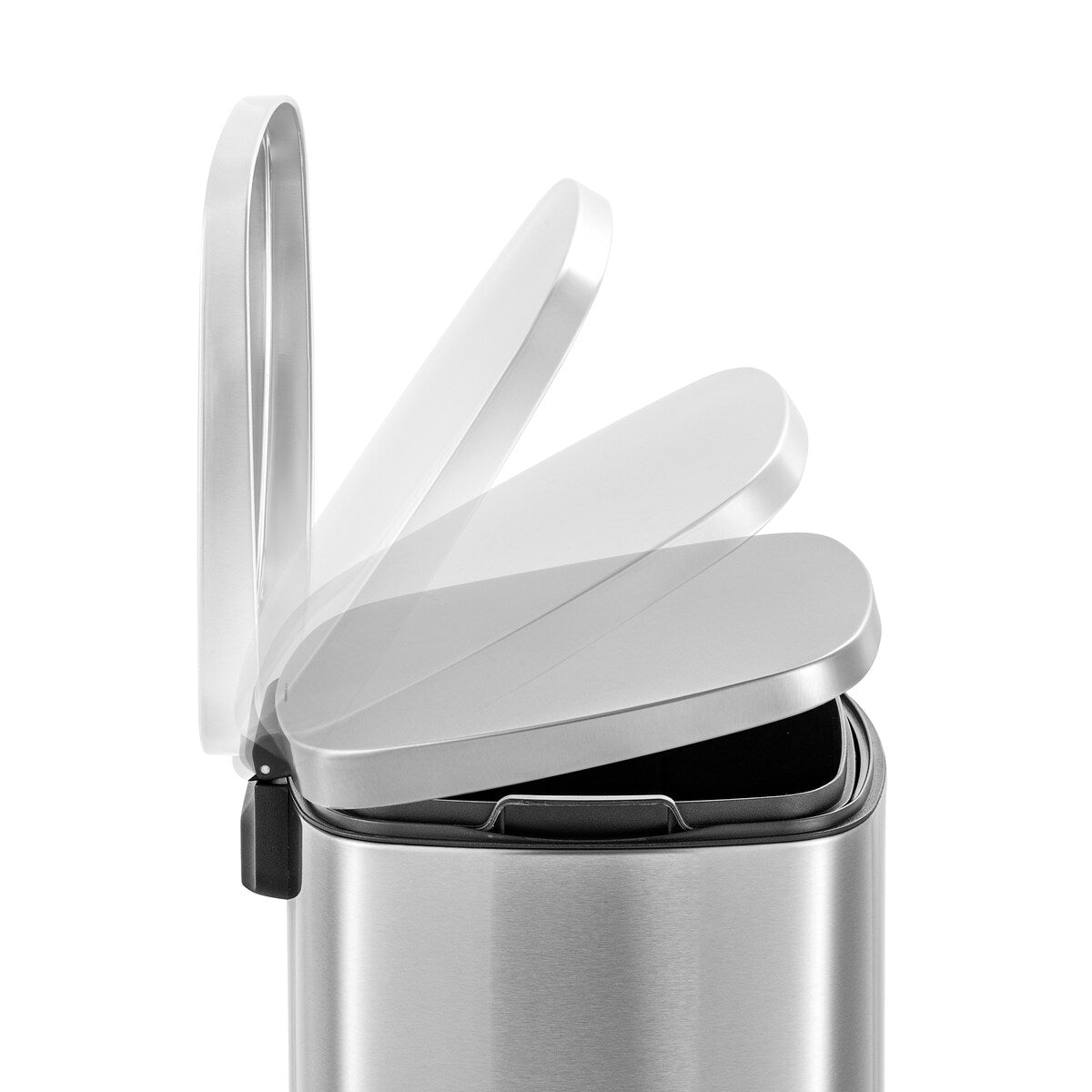 Qualiazero 13.2 GAL plus TWO 1.3 GAL Rectangular Step Can Trash Cans - Family Combo