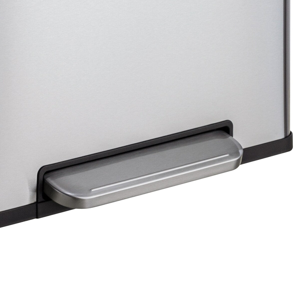 Qualiazero 16 Gal (8 Gal dual unit) Rectangular Recycle Step Can - Stainless Steel