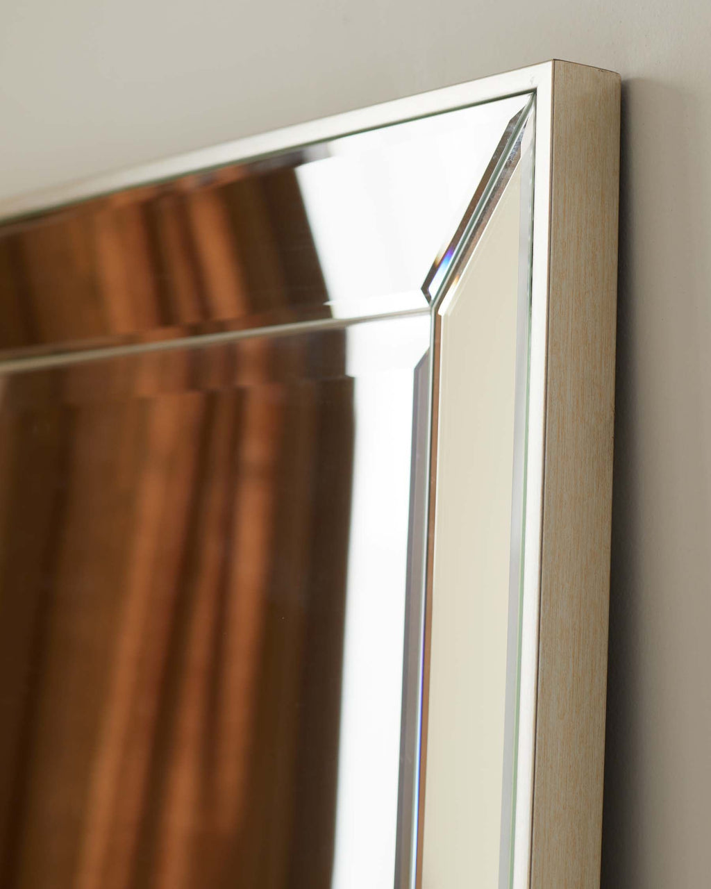 Regency Large Full Length Leaner Mirror Antique Silver