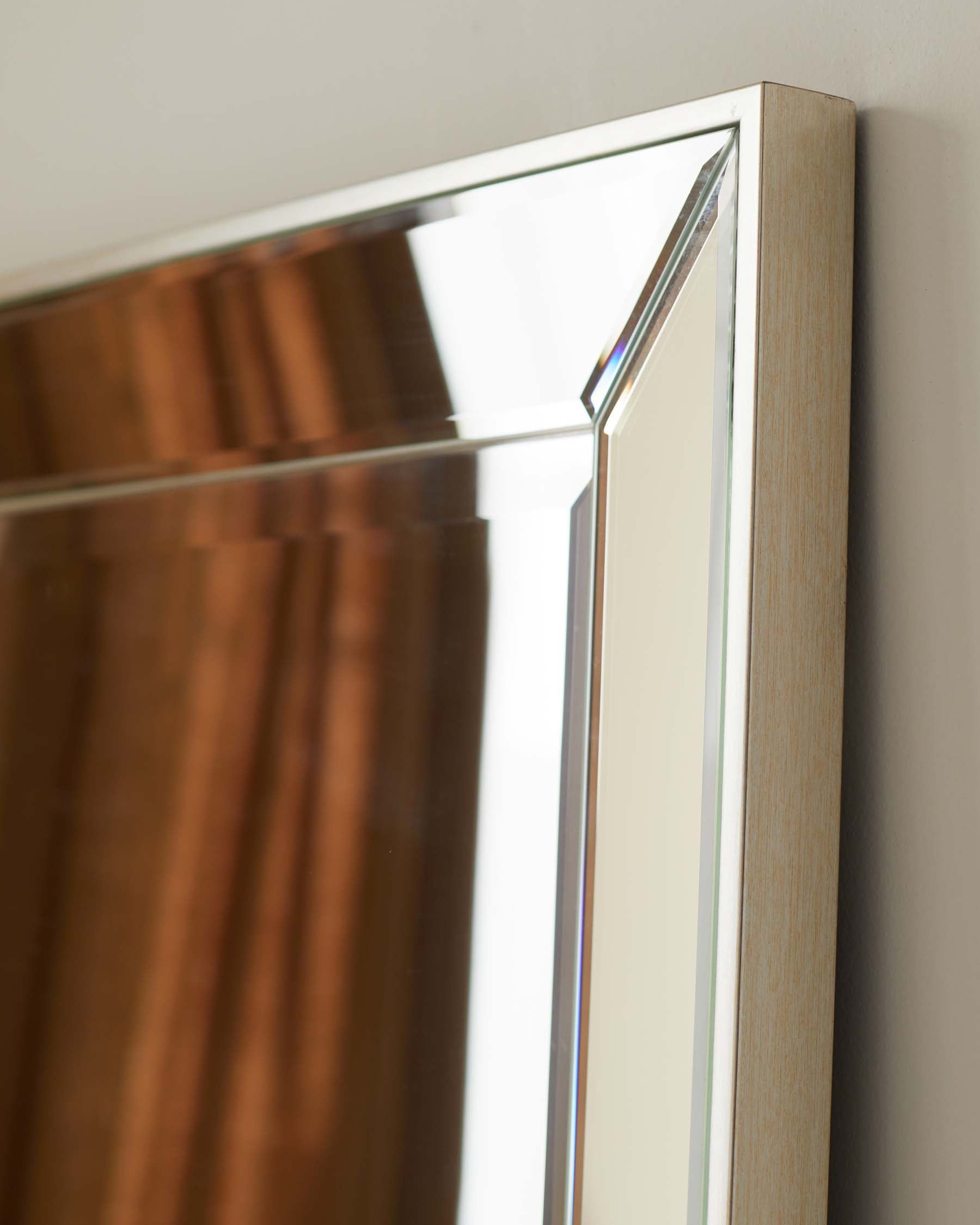 Regency Large Full Length Leaner Mirror Antique Silver