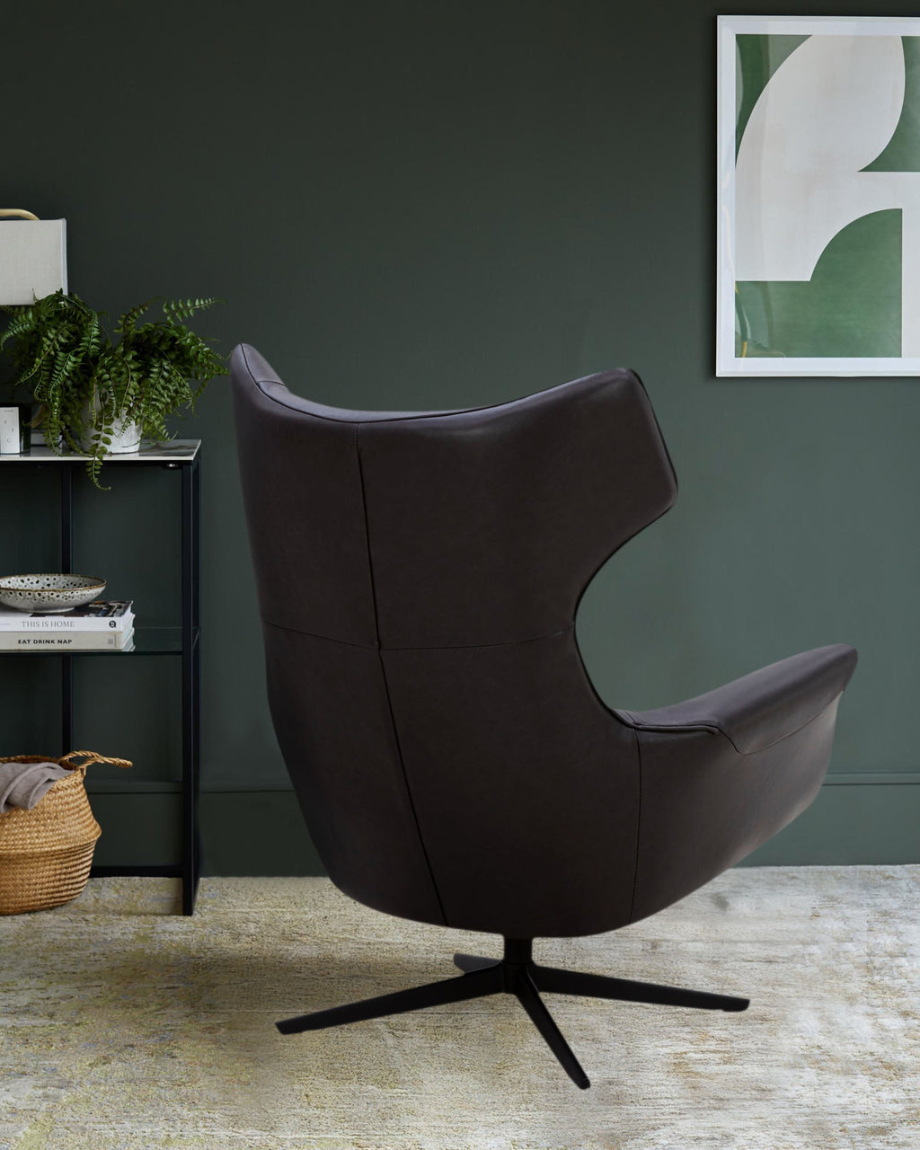 Reign black leather occasional chair