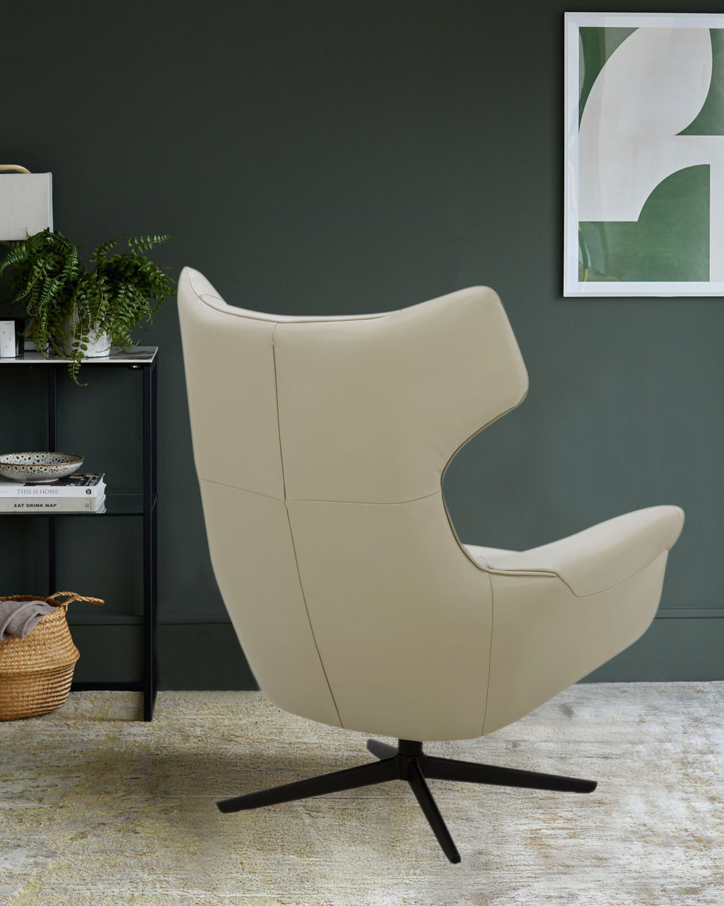 Reign natural grey leather occasional chair