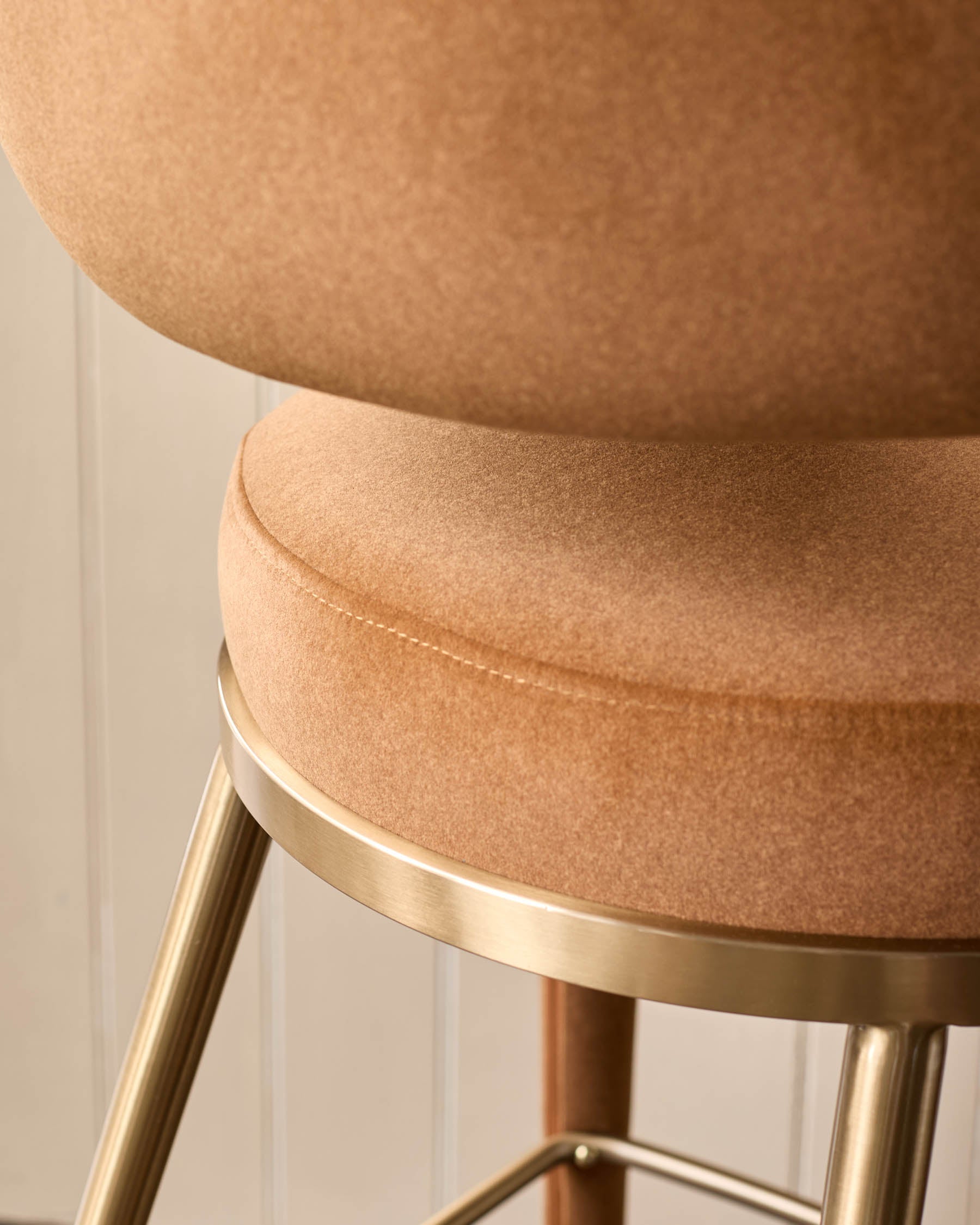 Rhett caramel fabric bar stool