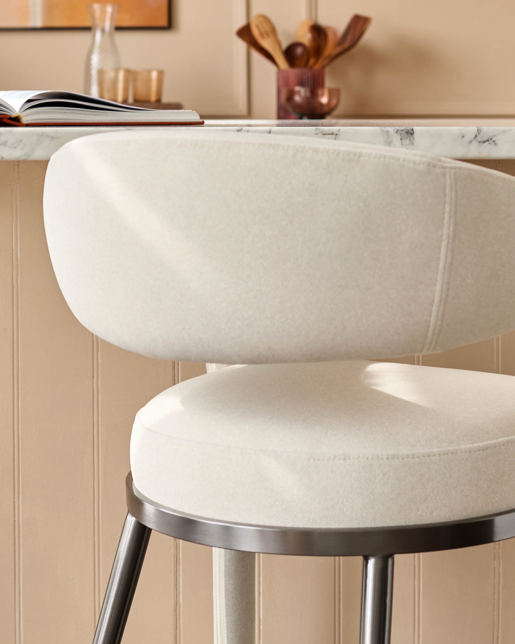 Rhett cream fabric bar stool